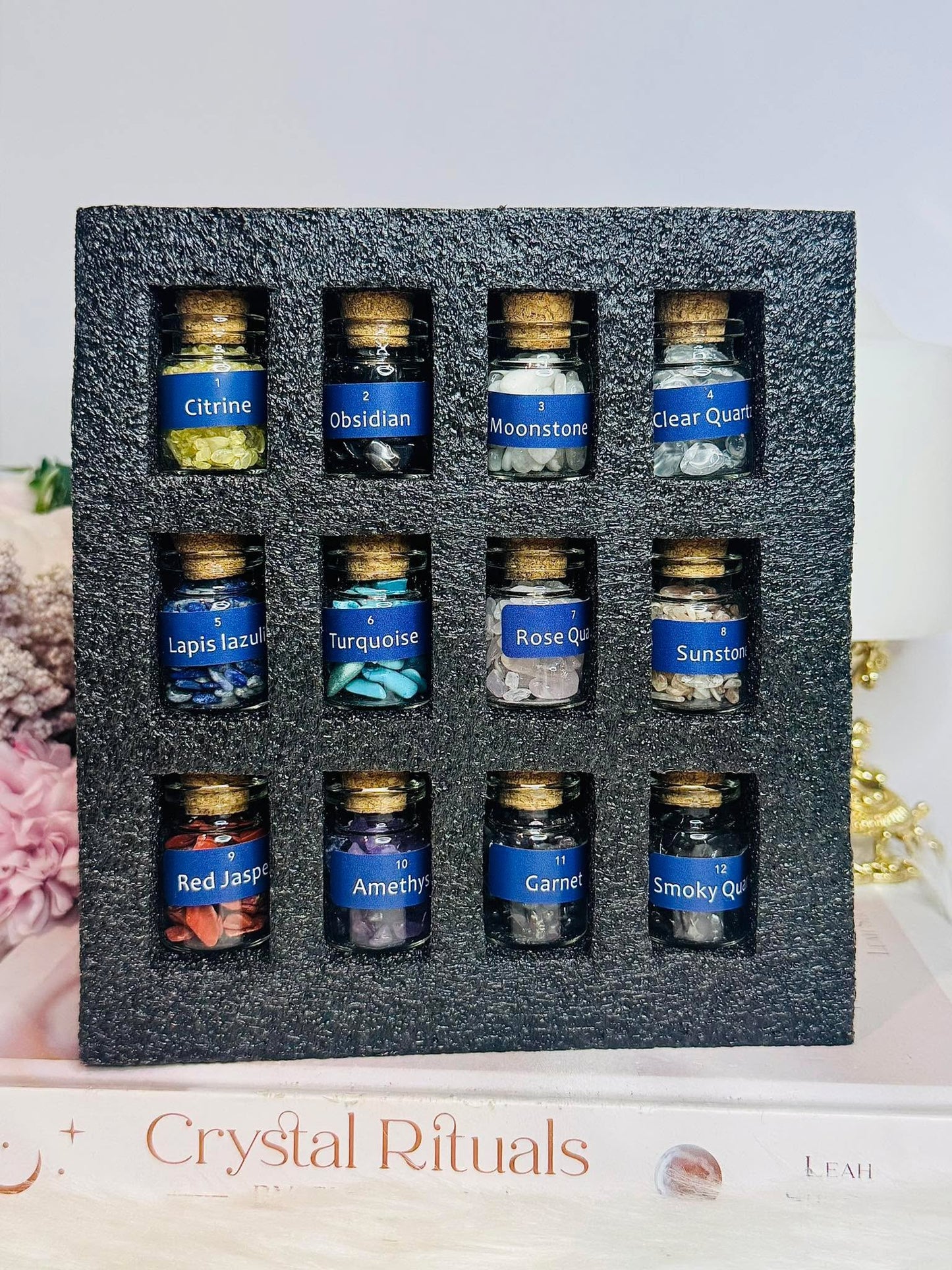 Set of 12 Crystal Jar Specimen Chips