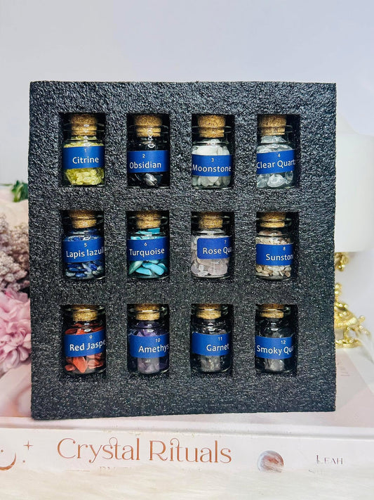 Set of 12 Crystal Jar Specimen Chips