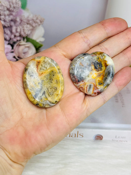 Crazy Lace Agate Worry Stone Set of 2