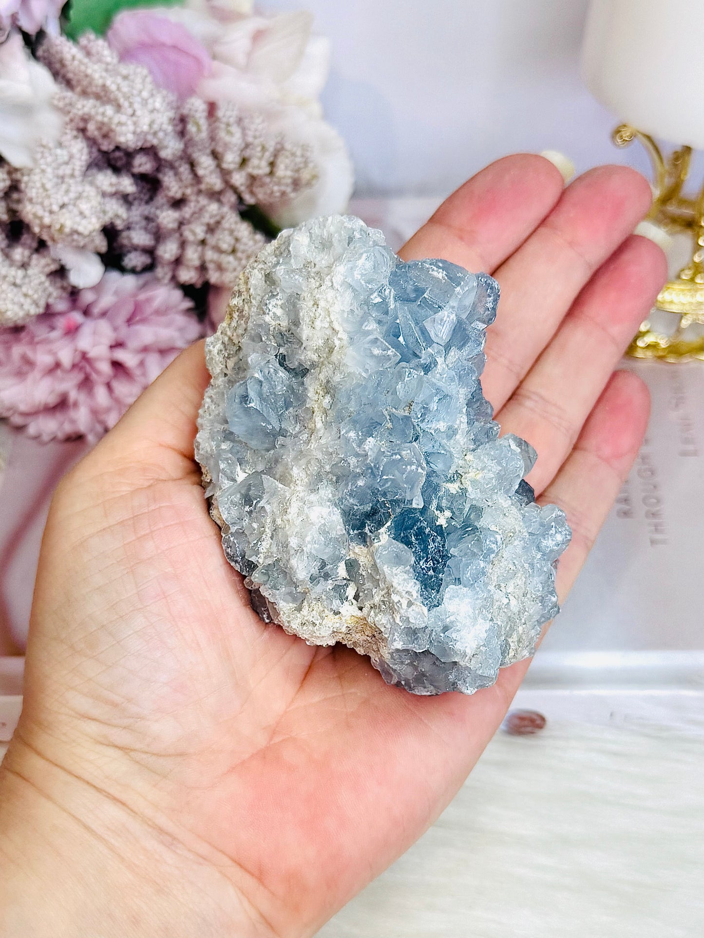 Natural Blue Celestite Cluster 381grams