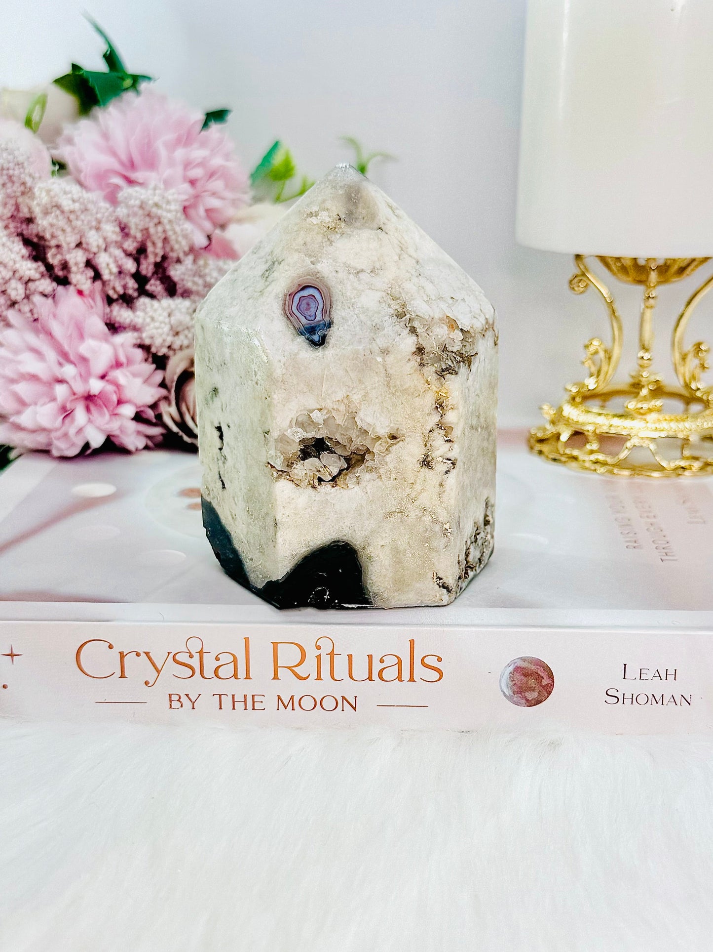 Chunky Druzy Agate Tower 469grams From Brazil