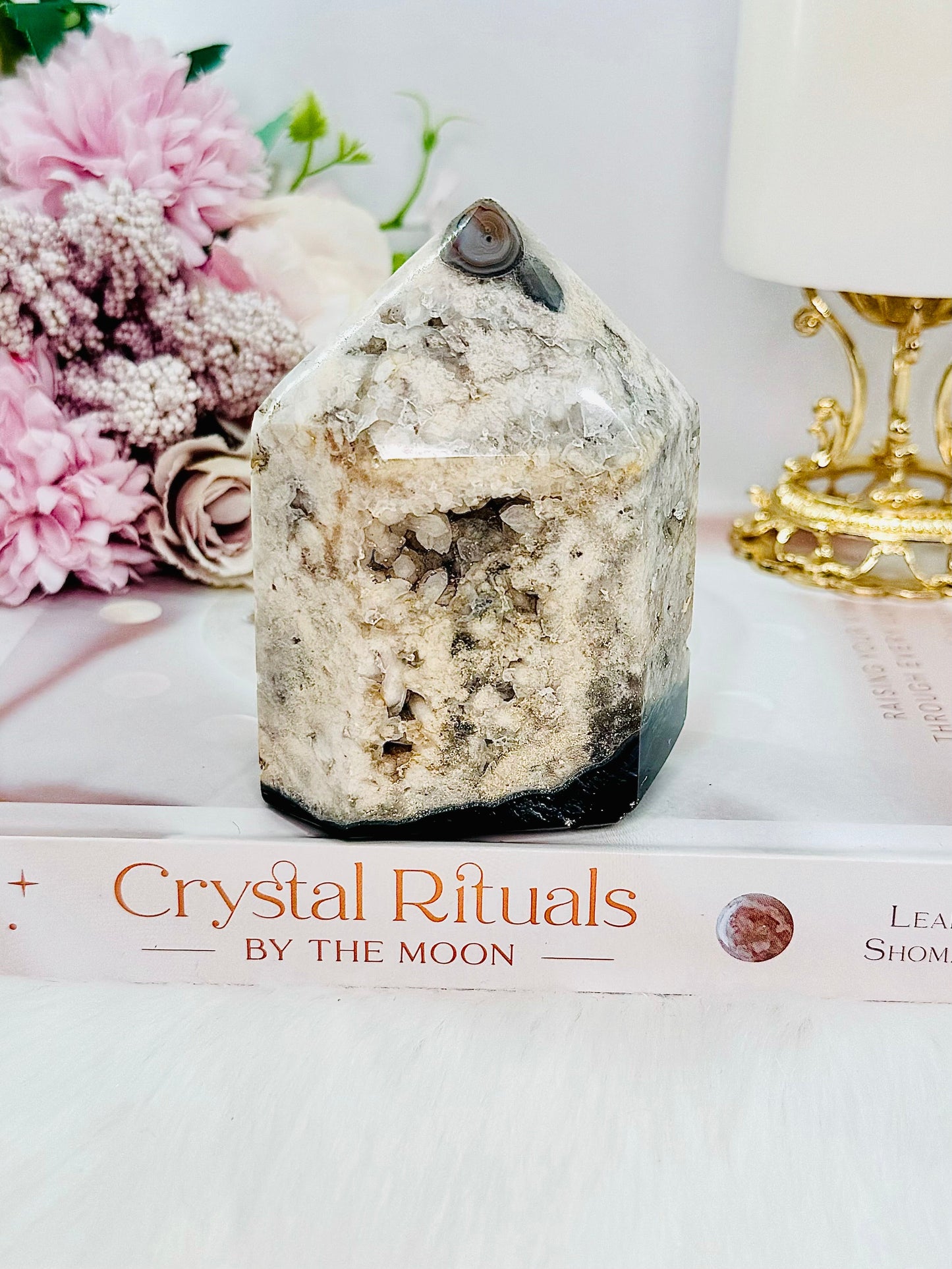 Chunky Druzy Agate Tower 469grams From Brazil