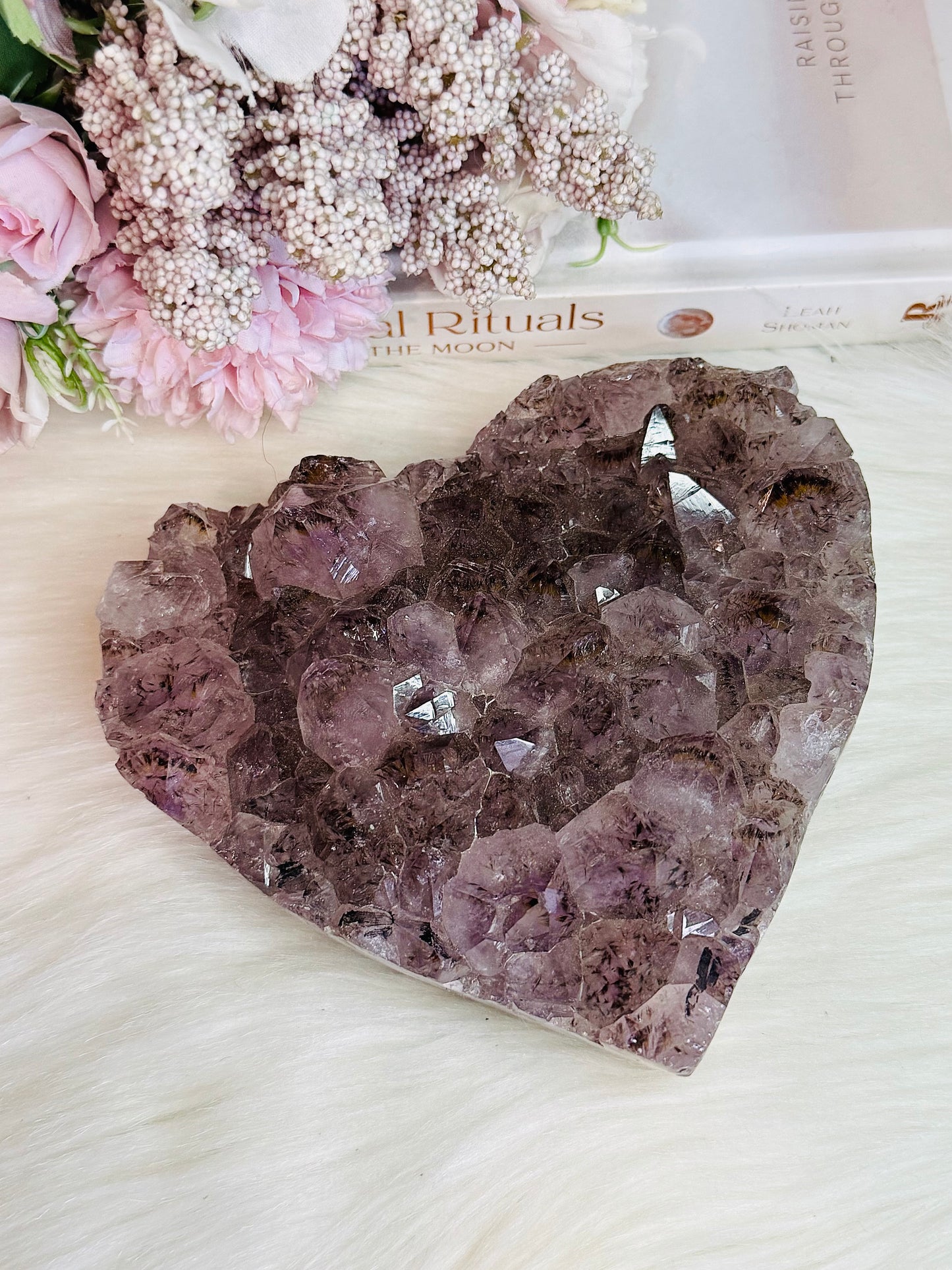 Magnificent 1.15KG Purple Amethyst Cluster Carved Heart From Brazil