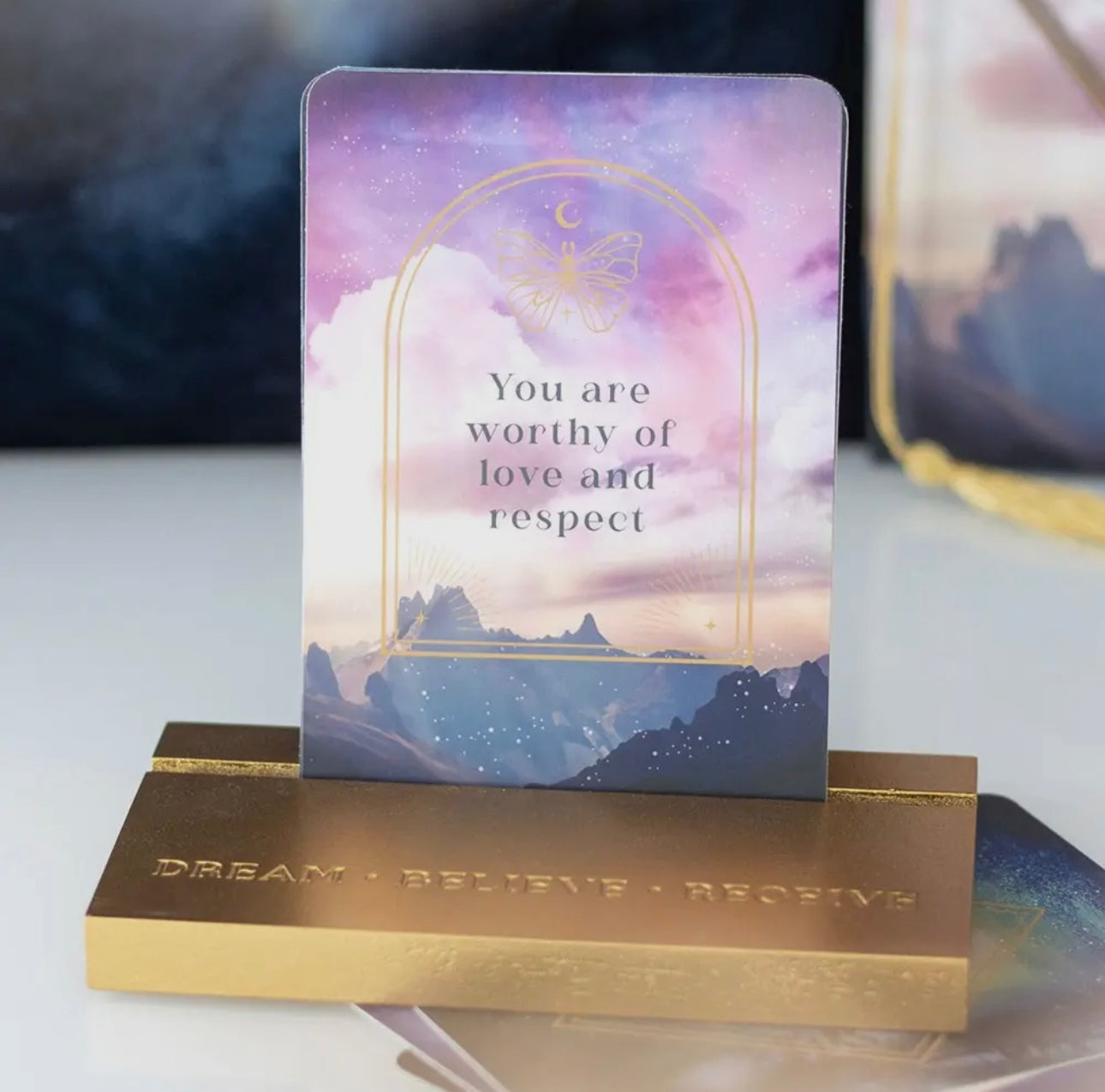 Ethereal Affirmations Card Set on Stand
