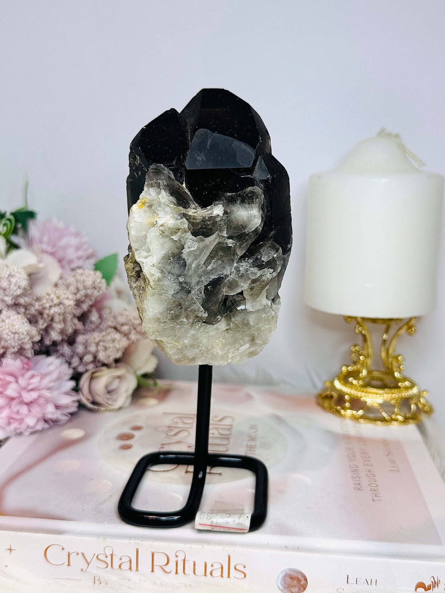 Chunky 18cm Smokey Quartz Specimen on Stand From Brazil