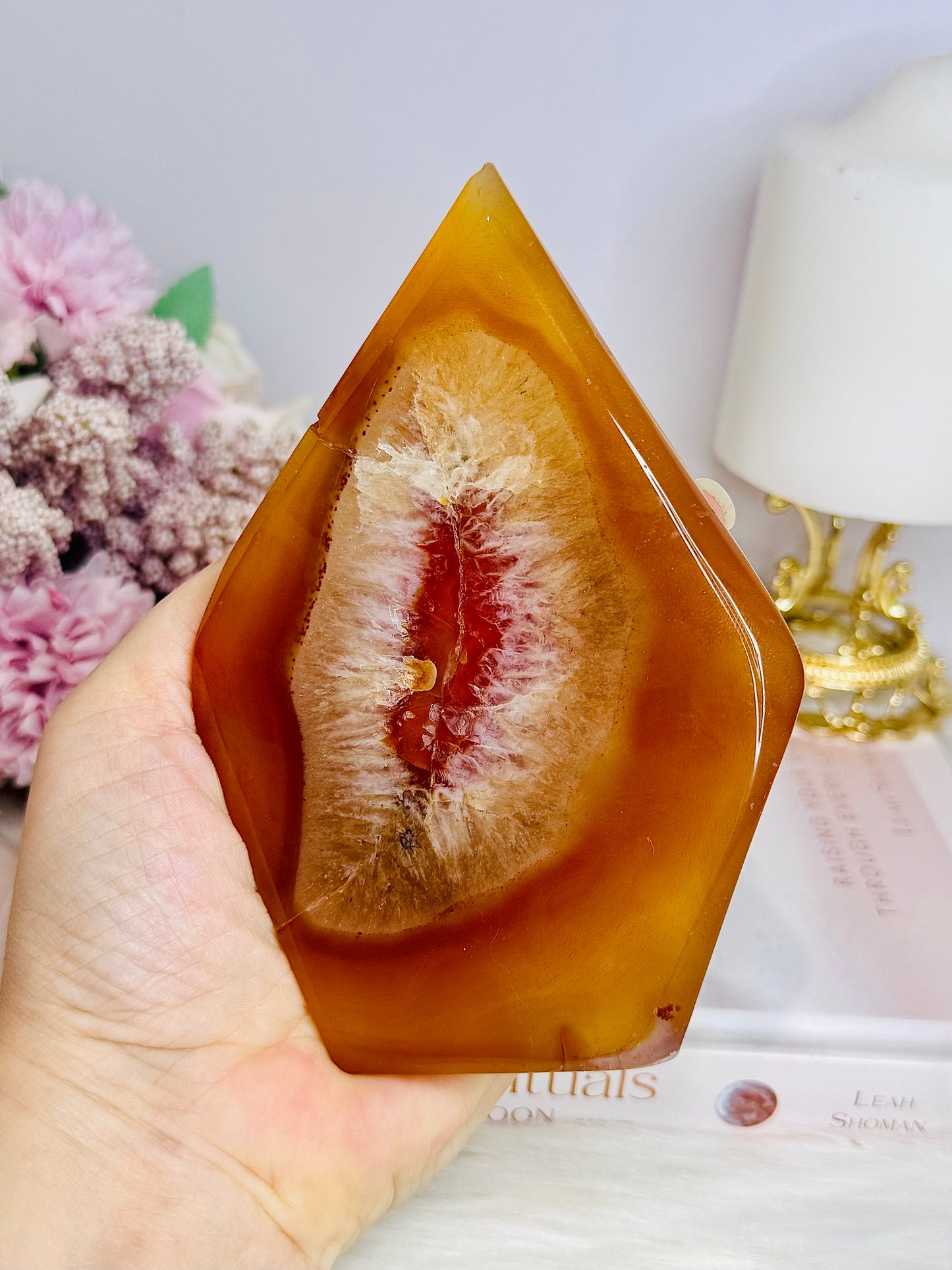 Large Druzy Carnelian Flame | Freeform 15cm