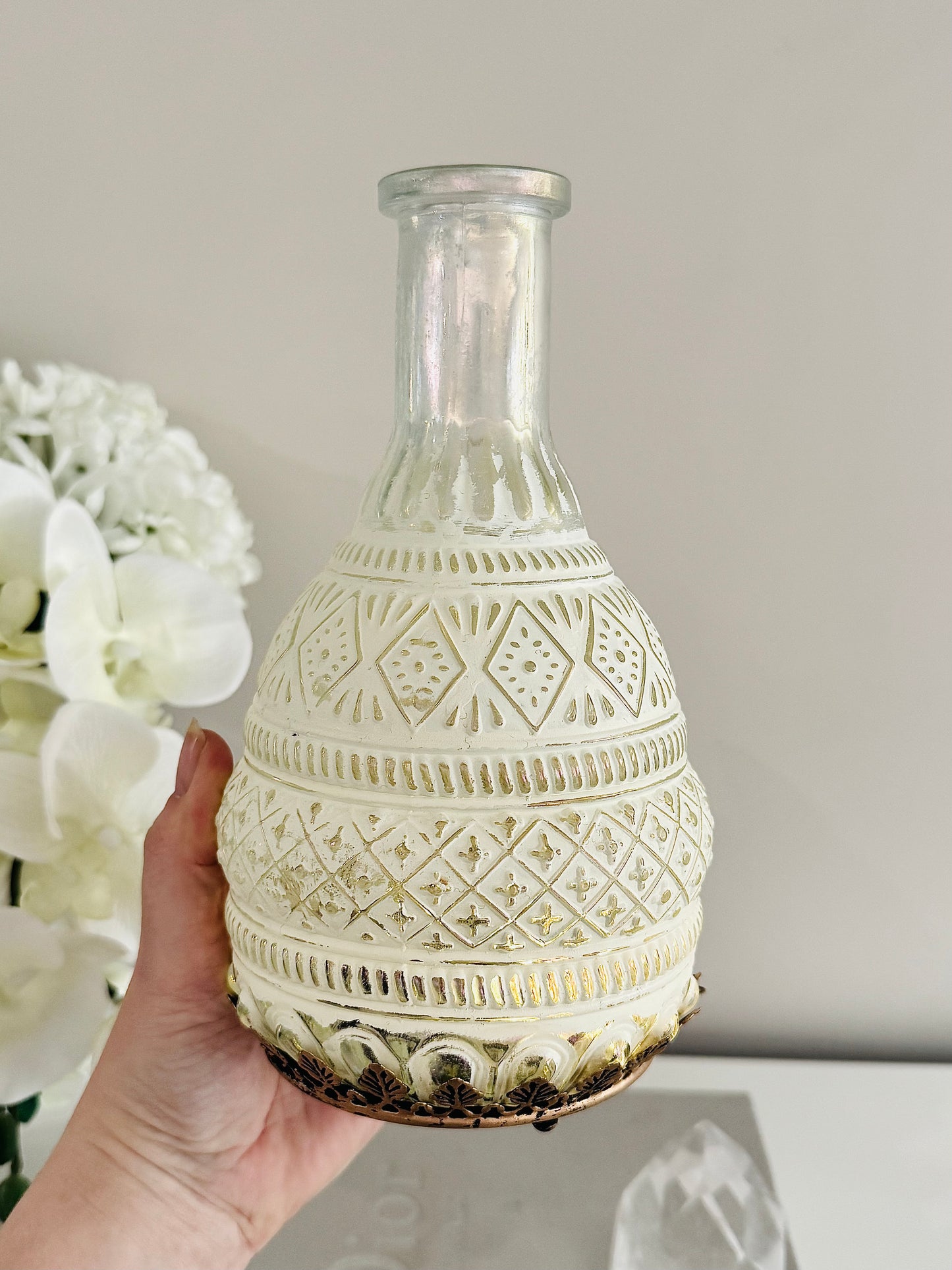 White Glass Lantern 15.5cm x 10.5cm