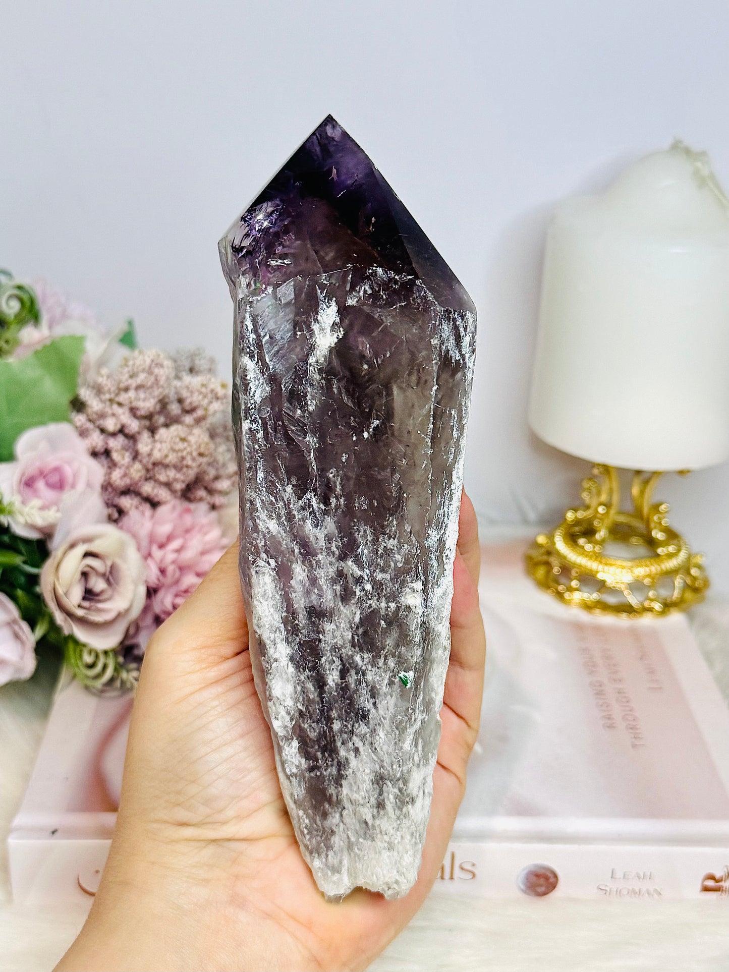 Large Amethyst Root | Dragon Tooth With Rainbows 18cm