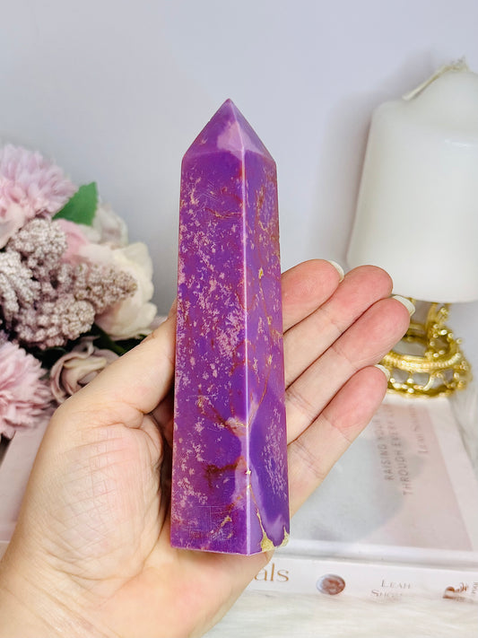 High Grade Rare Natural Phosphosiderite Carved Tower From USA 16cm