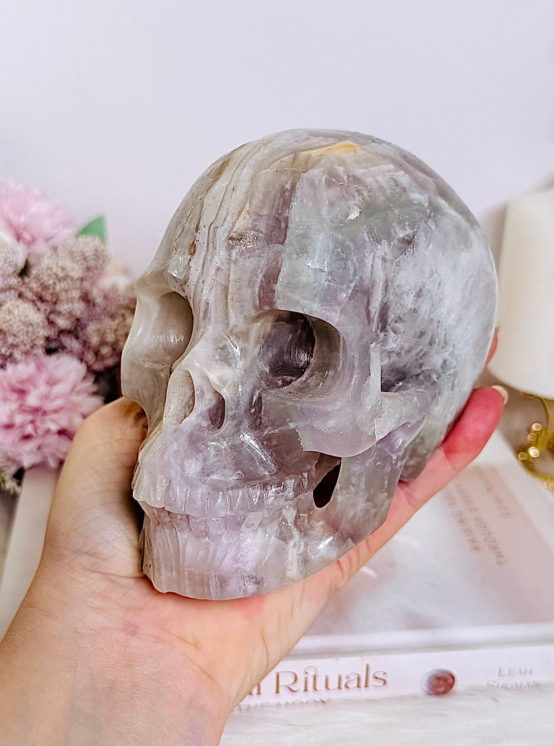 Huge 1.59KG Pastel Fluorite Carved Skull