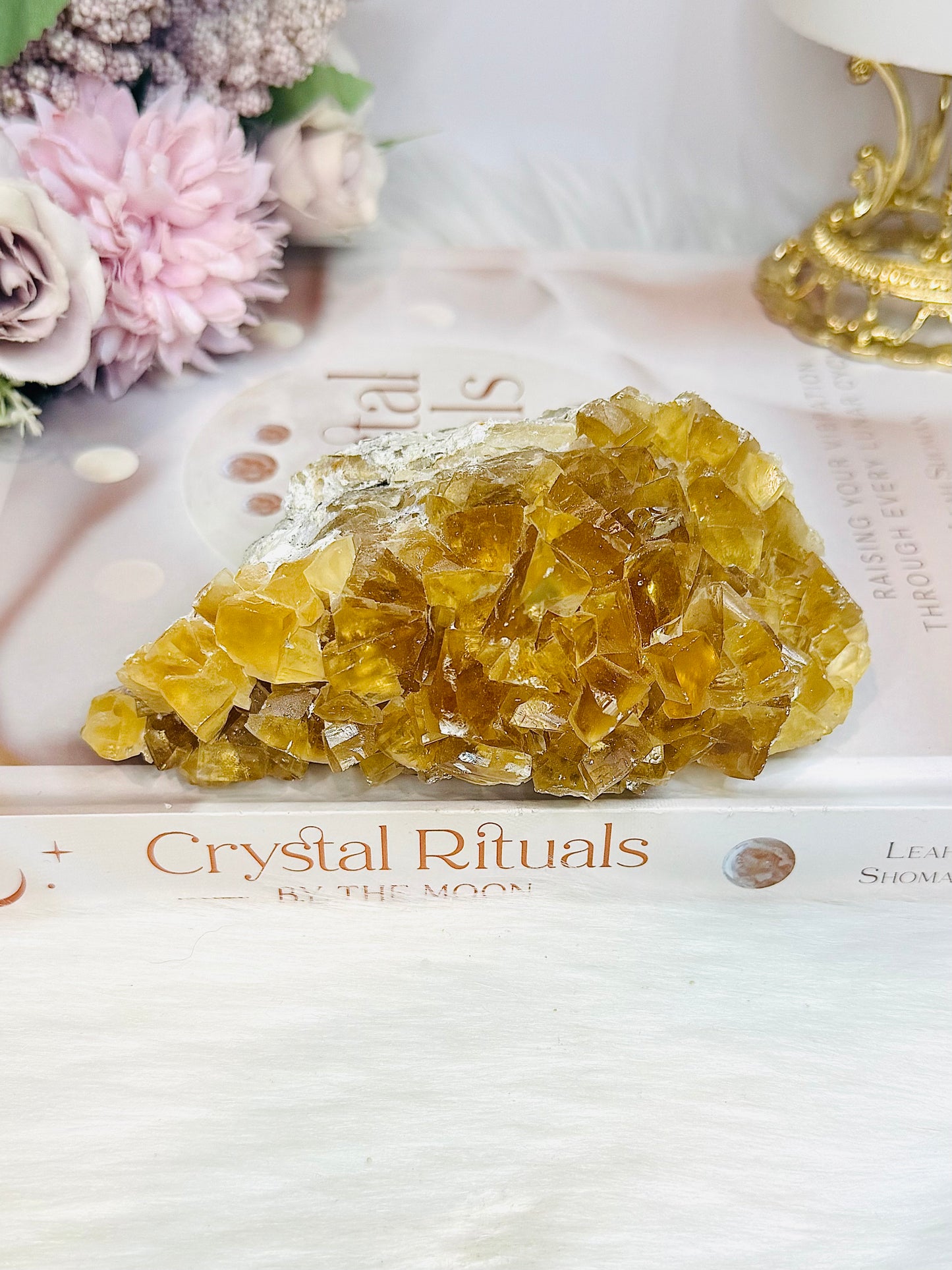 Cubed Yellow Calcite Specimen 12.5cm 351g