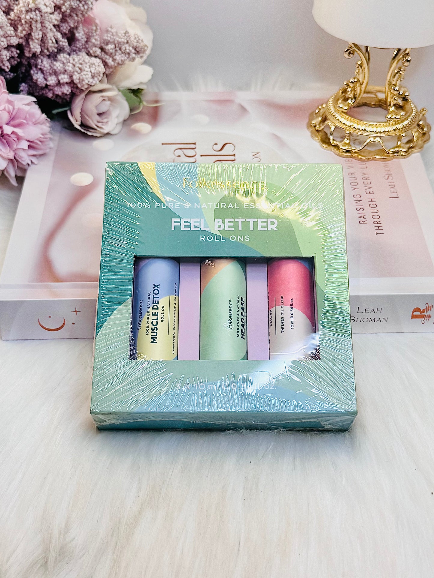 Folkessence ‘Feel Better’ Gift Pack 3 Oils ~ Muscle Detox, Head Ease, Power Boost