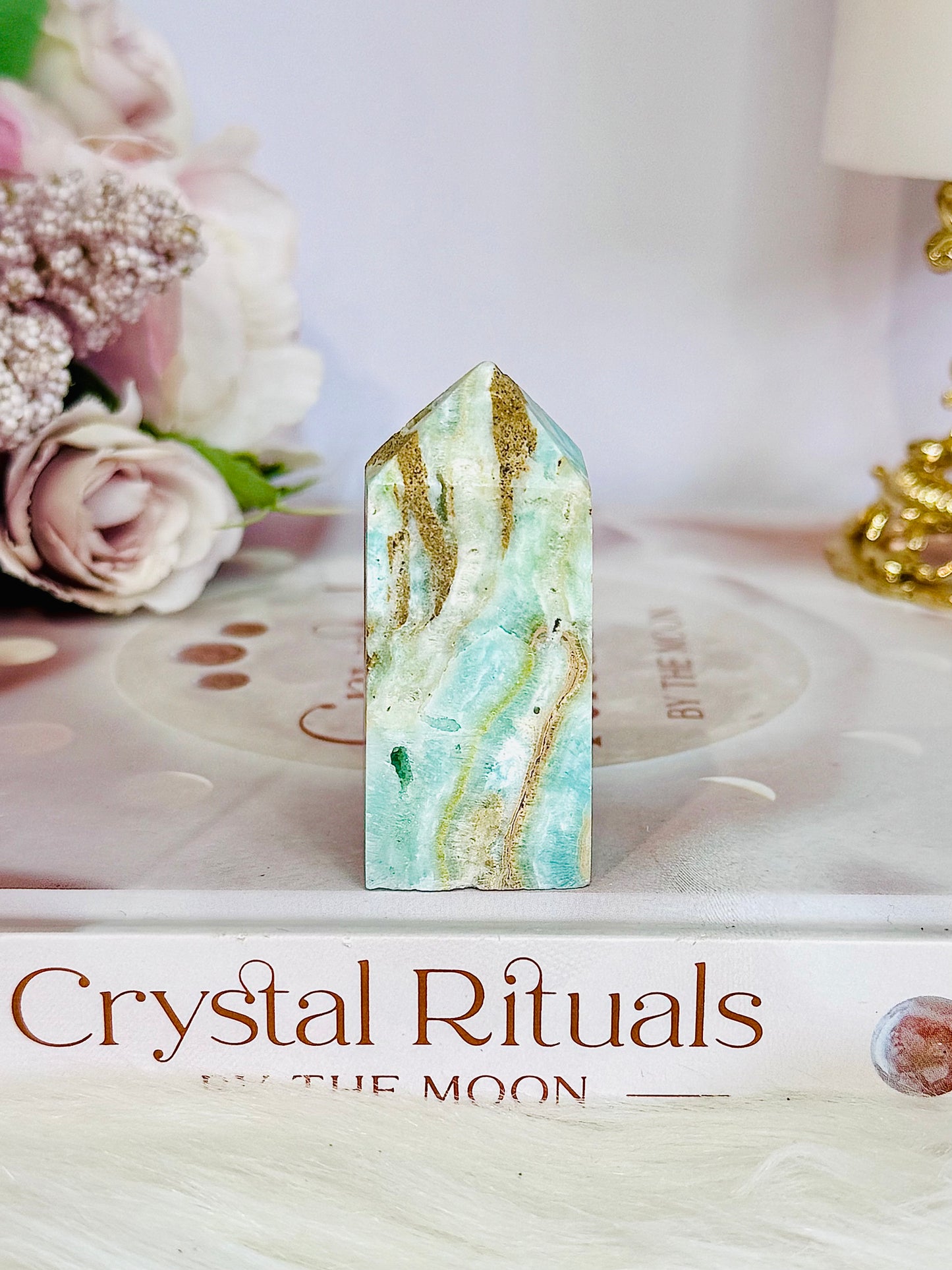 Natural 5.5cm Blue Hemimorphite Druzy Tower