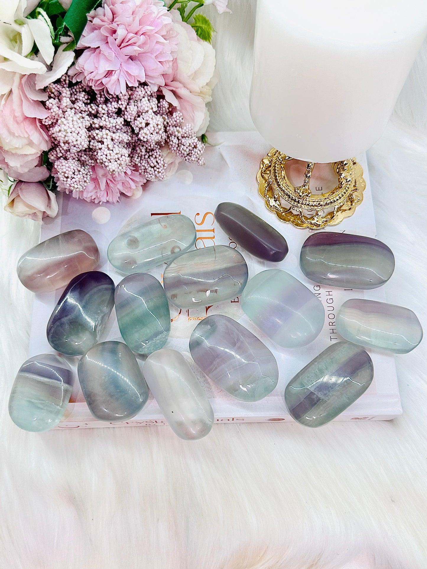 The Most Gorgeous Pastel Fluorite Palm Stones $8 each