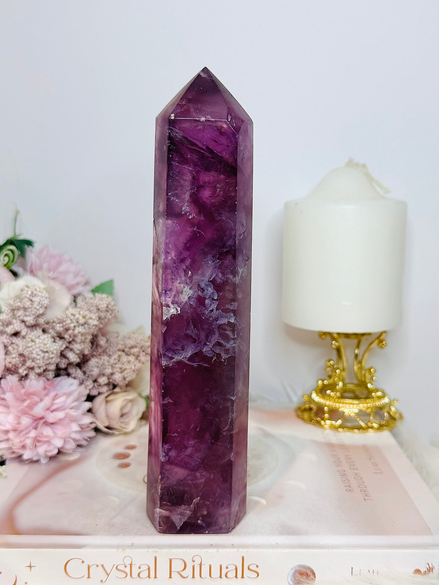 Large Purple Fluorite Tower 19cm