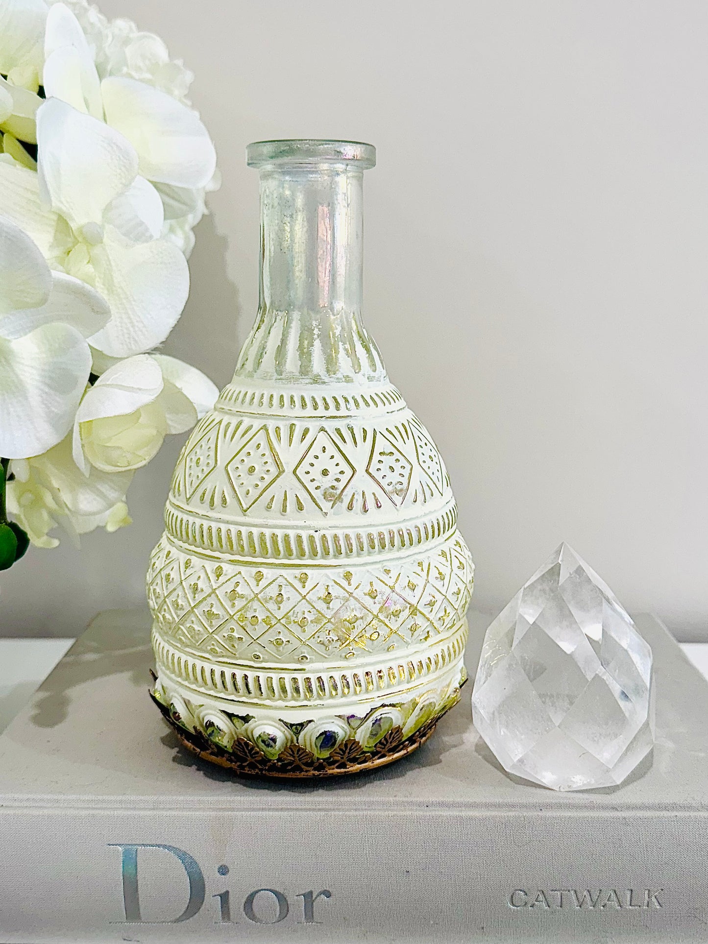 White Glass Lantern 15.5cm x 10.5cm