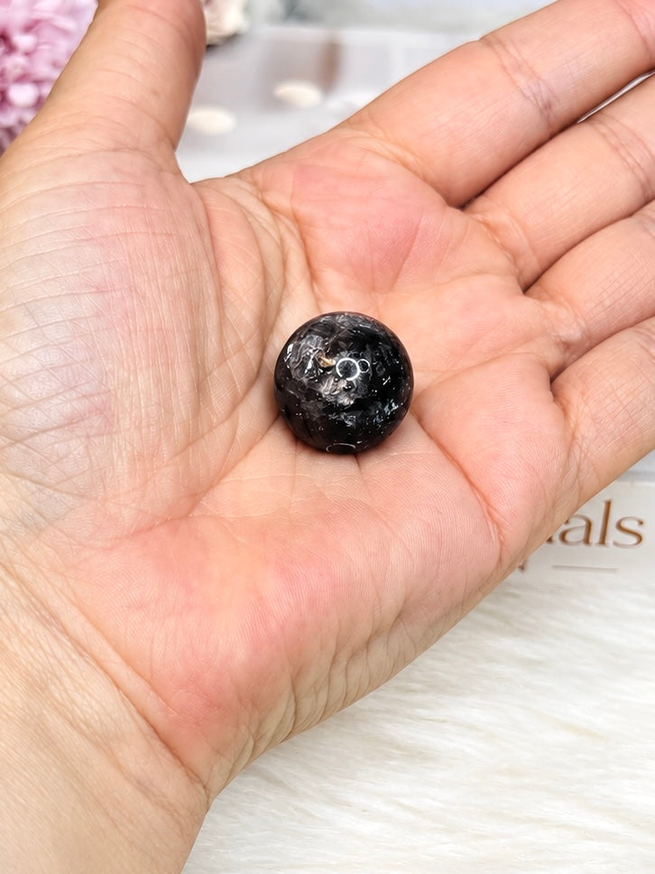 Small Rare Herkimer Diamond Sphere on Stand