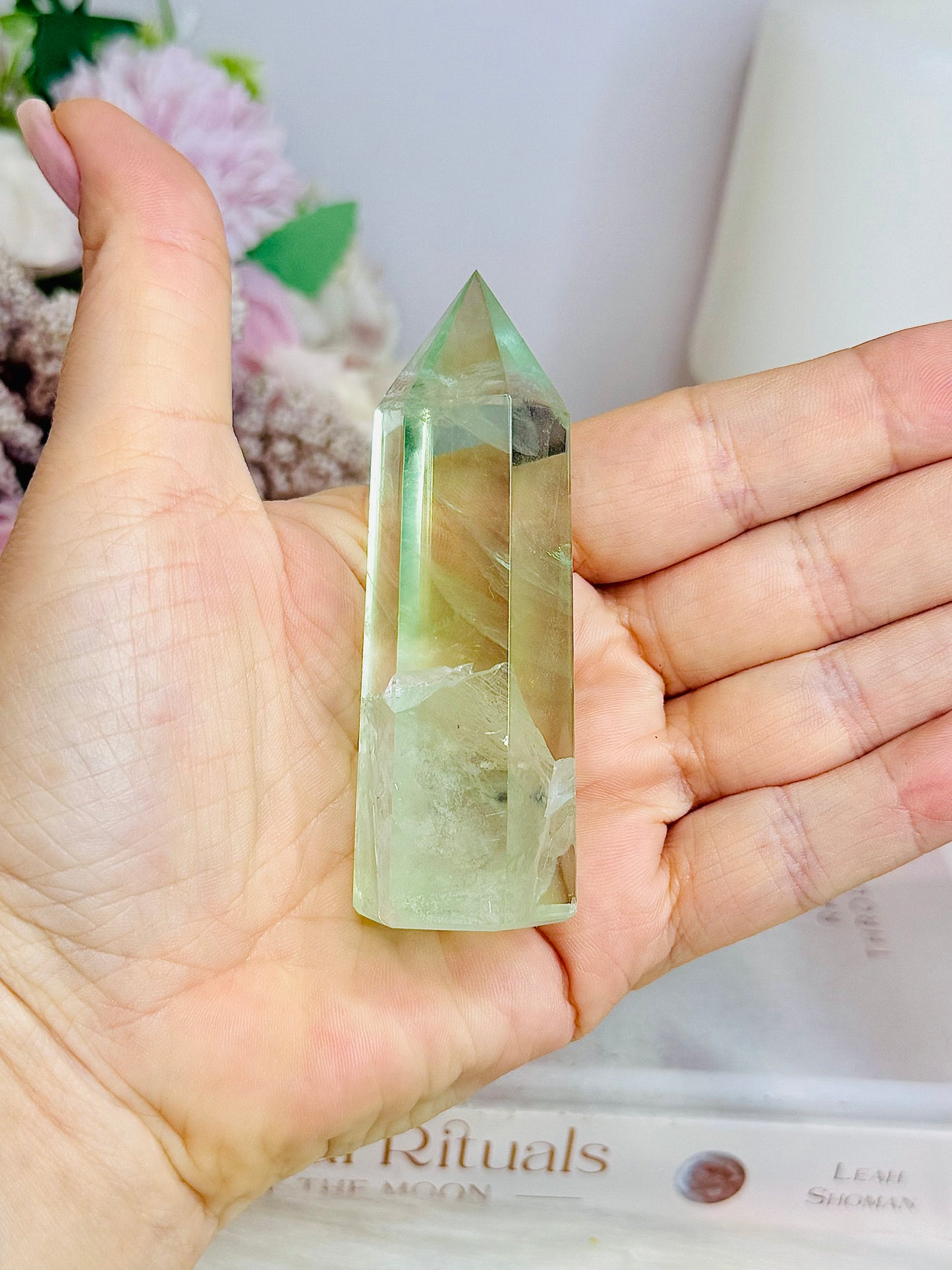 High Grade Green Fluorite Tower 8cm