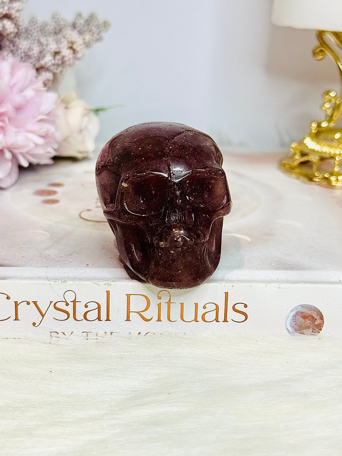 Strawberry Quartz Carved Skull 5.5cm