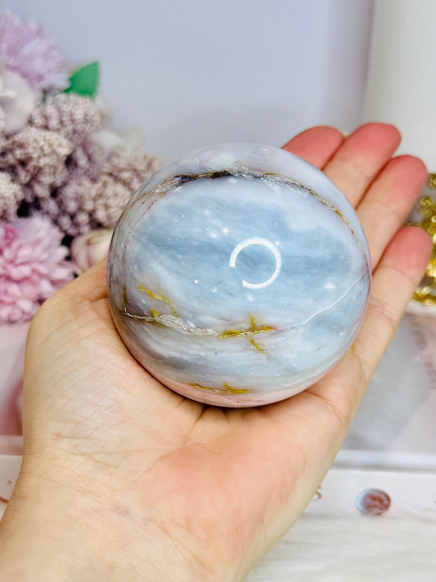 Large Jasper Sphere on Stand 558g