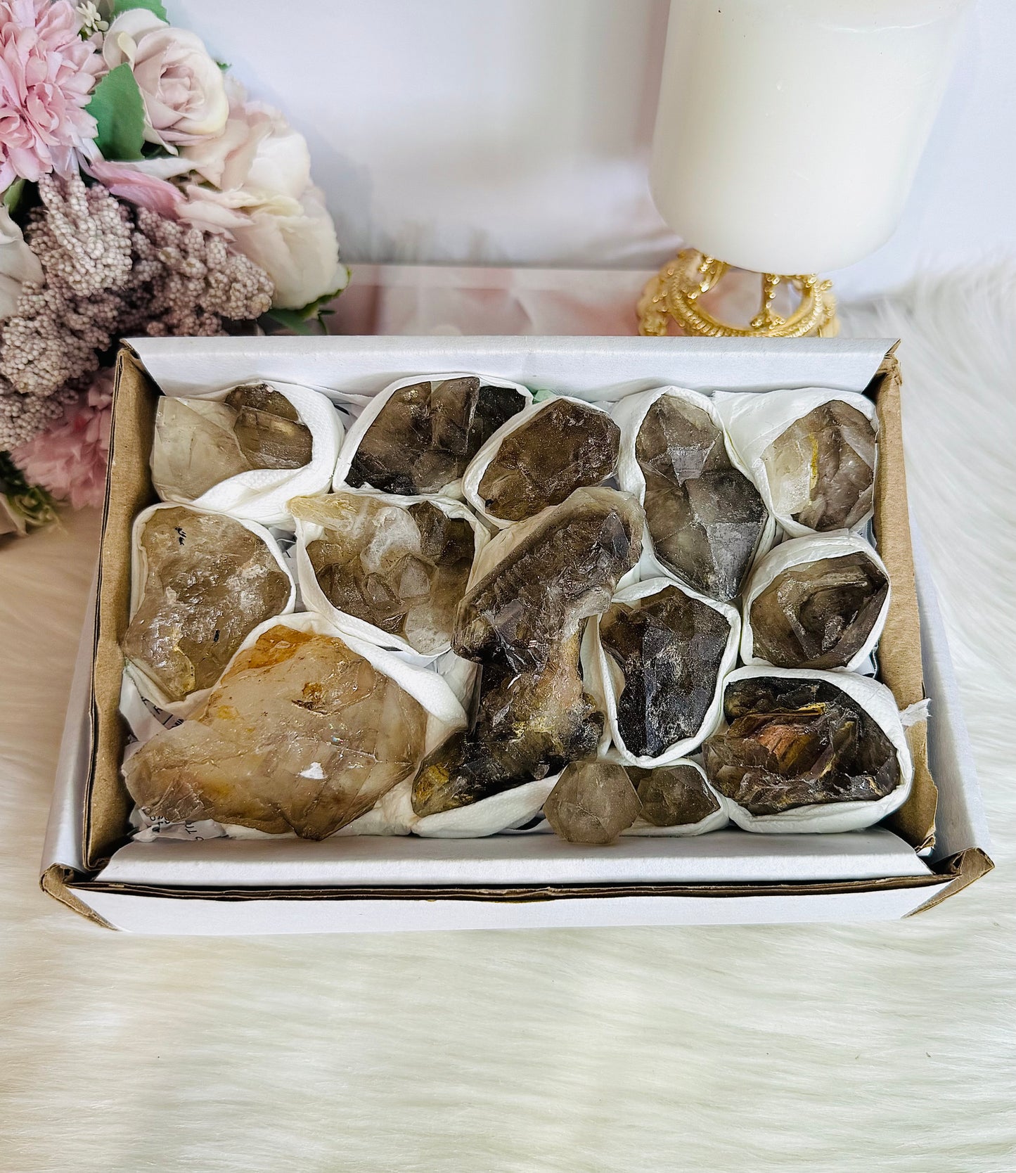 Smokey Quartz Crystal Set 673grams