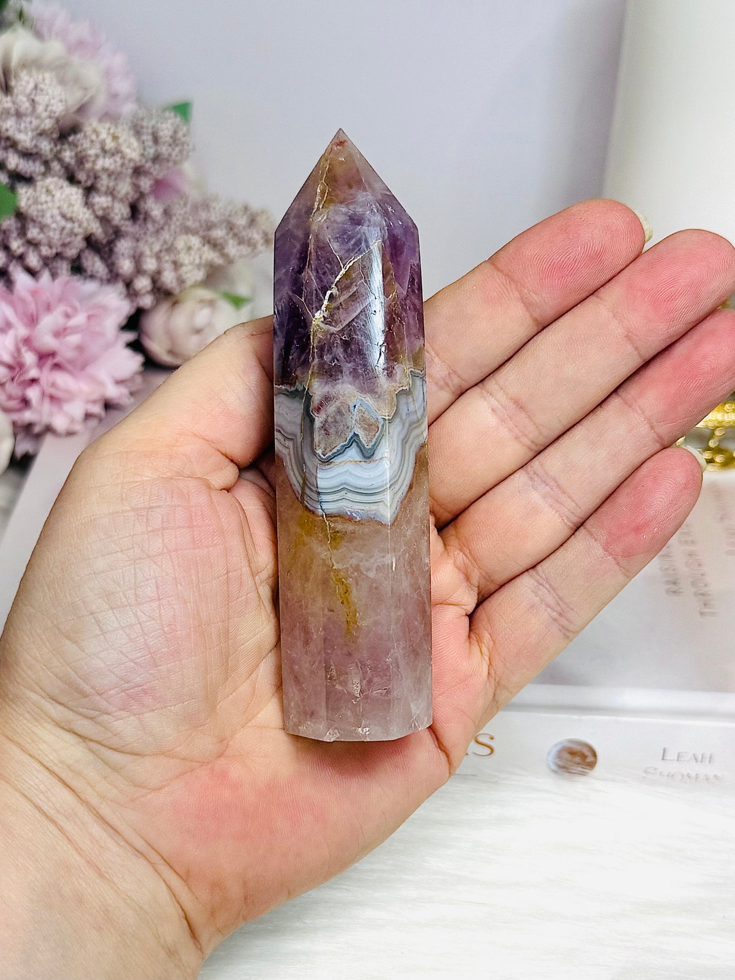 Crazy Lace Amethyst Tower 11cm