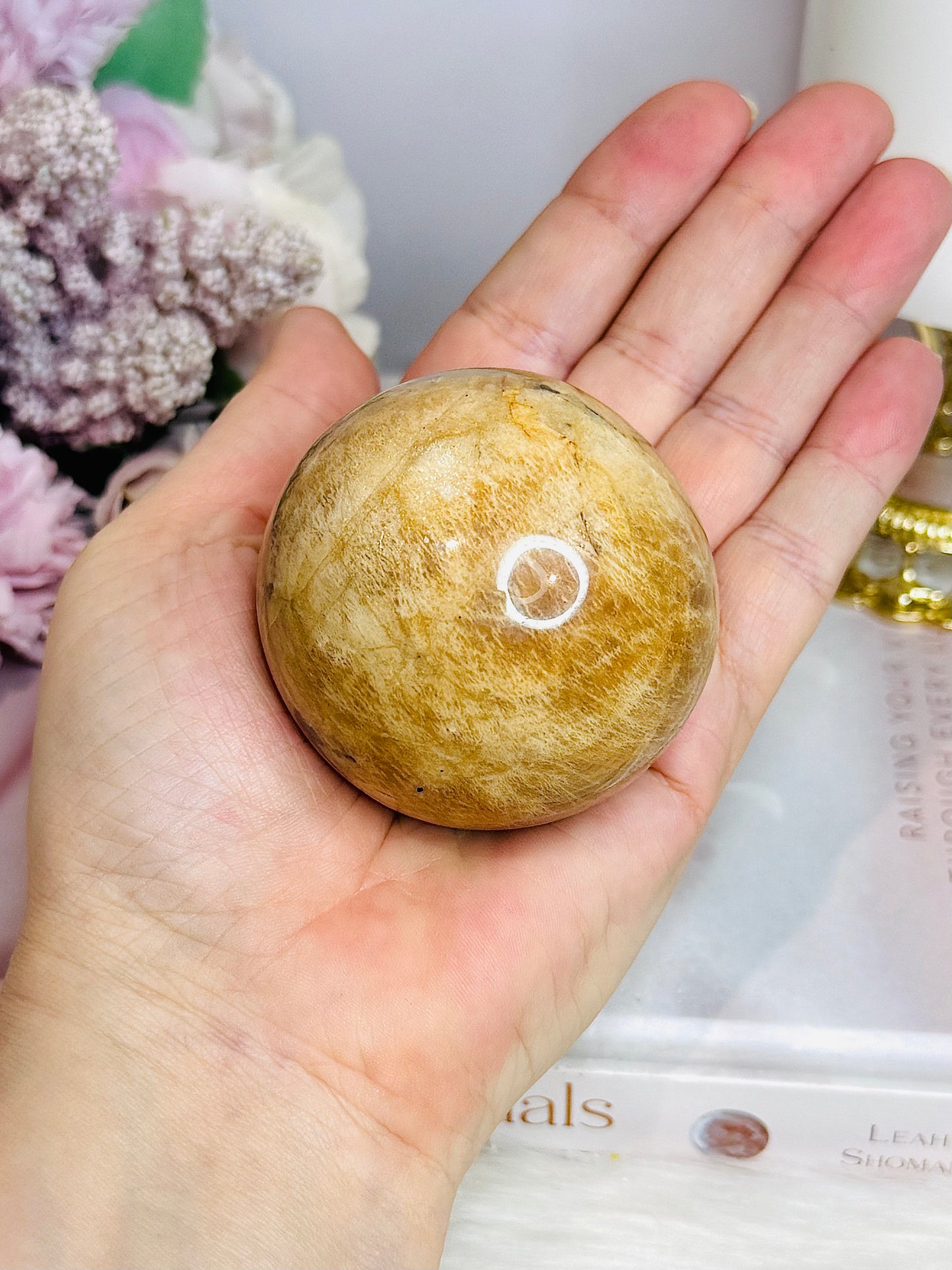 Large Moonstone Sphere on Stand 243g