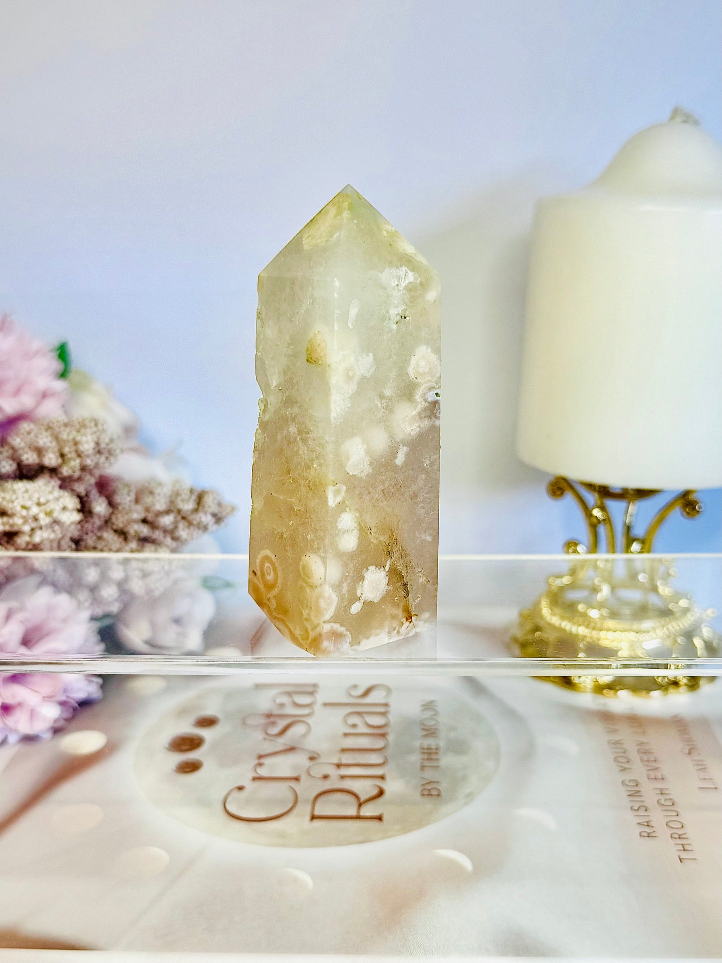 Druzy Flower Agate Tower 8.5cm
