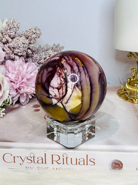 High Grade Mookaite Jasper Sphere on Stand 7cm
