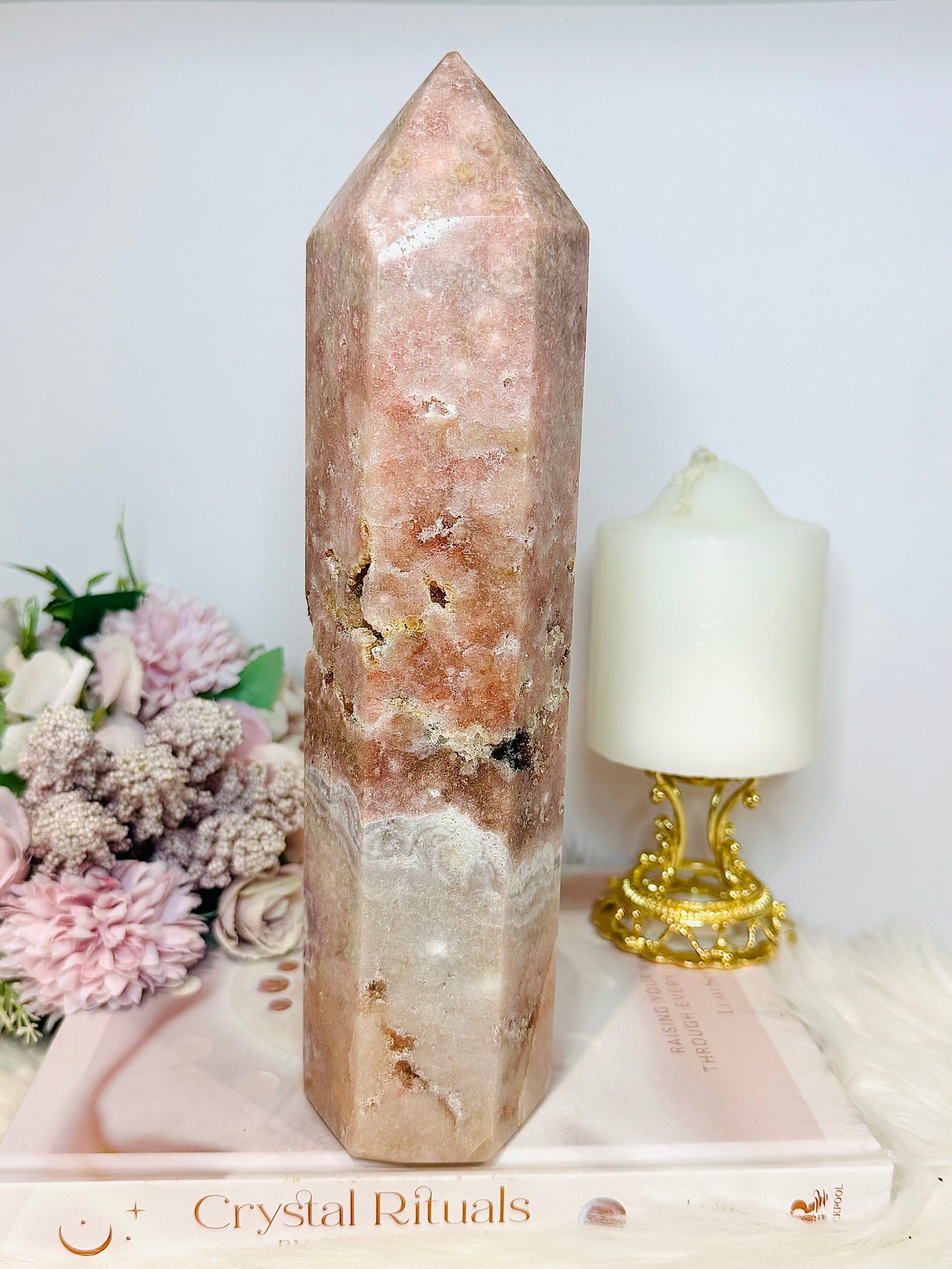 Huge Pink Amethyst Chunky Druzy Tower 25cm 1.45KG
