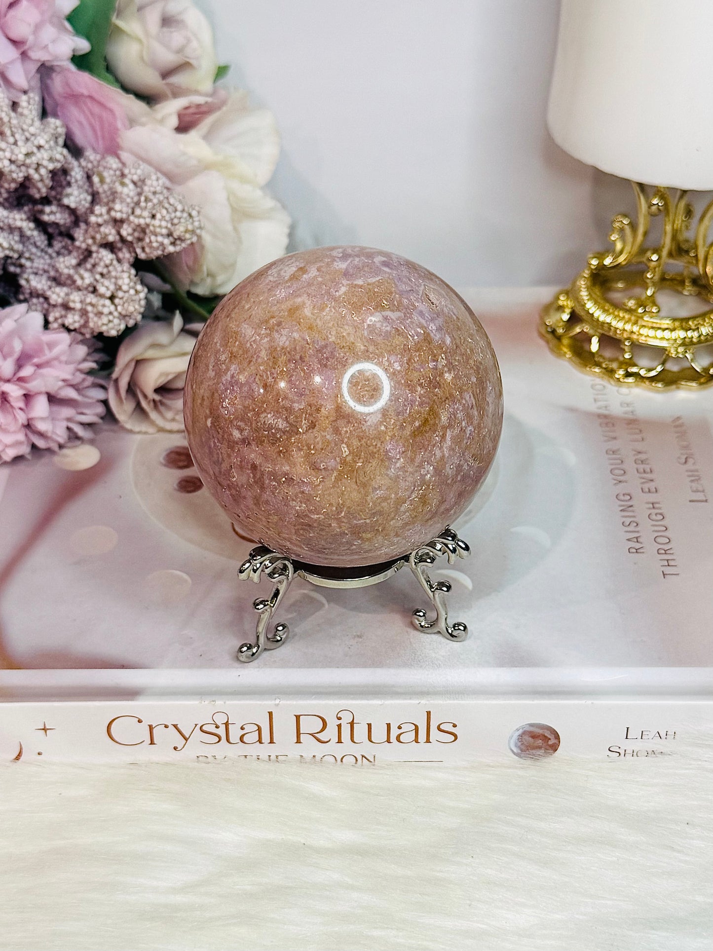Rare & Beautiful Large Phosphosiderite Sphere On Stand 418grams