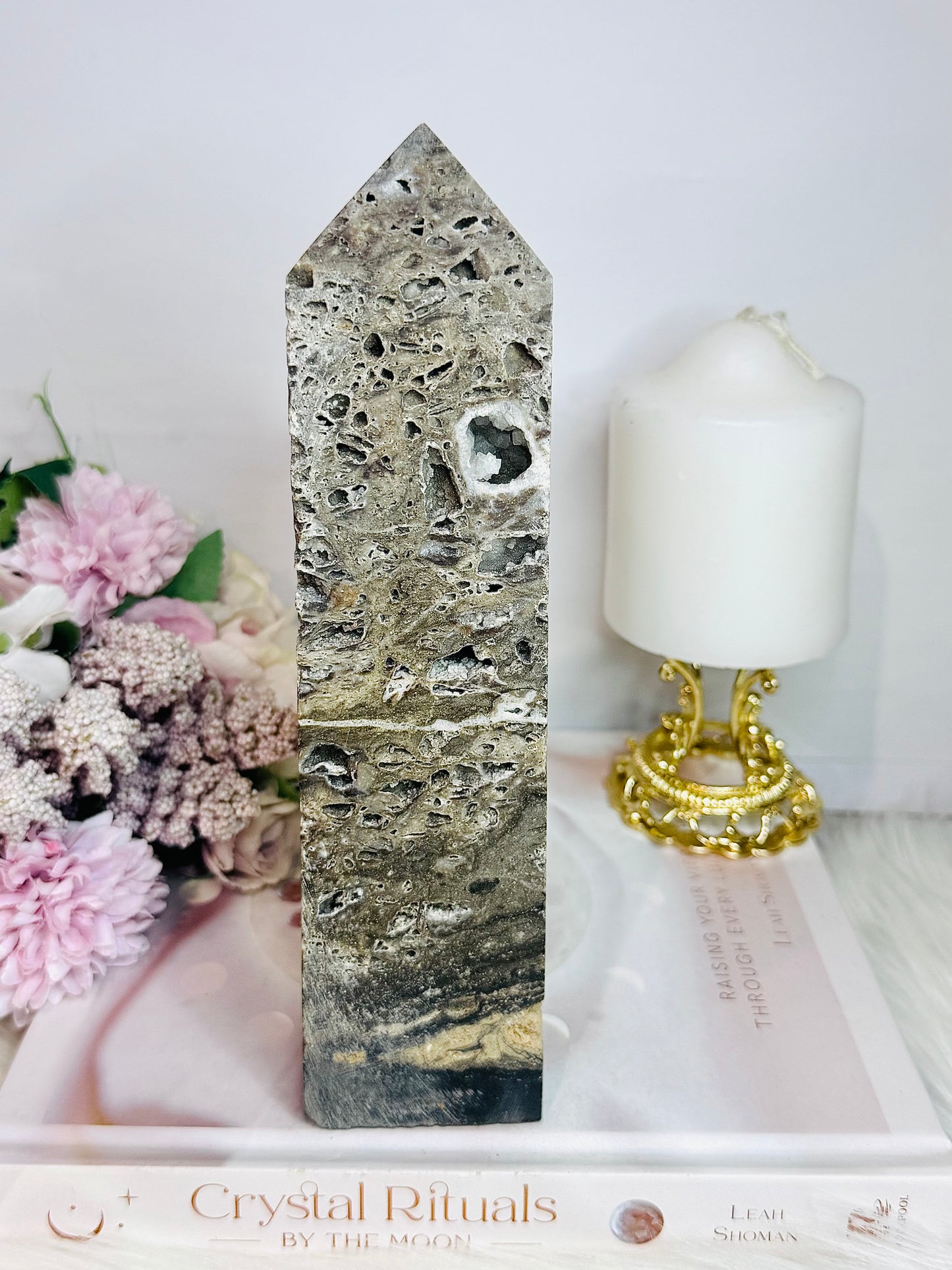 Large Sphalerite Druzy Tower 22cm