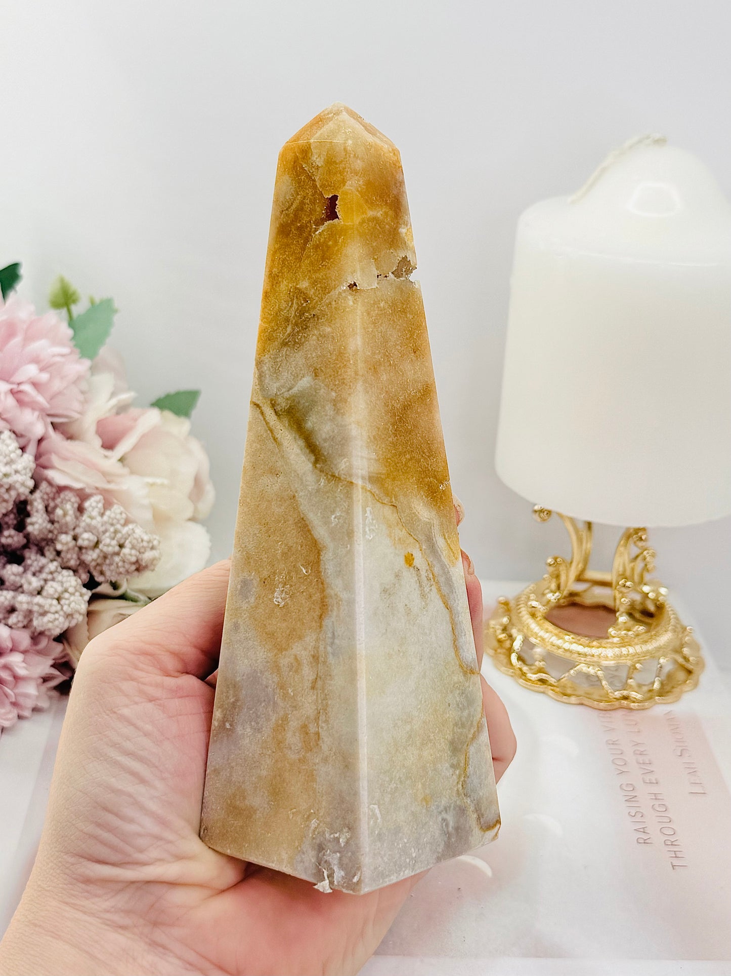 ⚜️ SALE ⚜️ Large 15.5cm Natural Pink Amethyst Carved Obelisk | Tower From Brazil