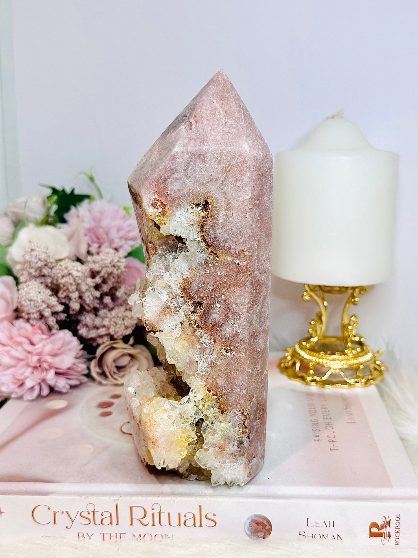 Large Druzy Pink Amethyst Tower 17.5cm
