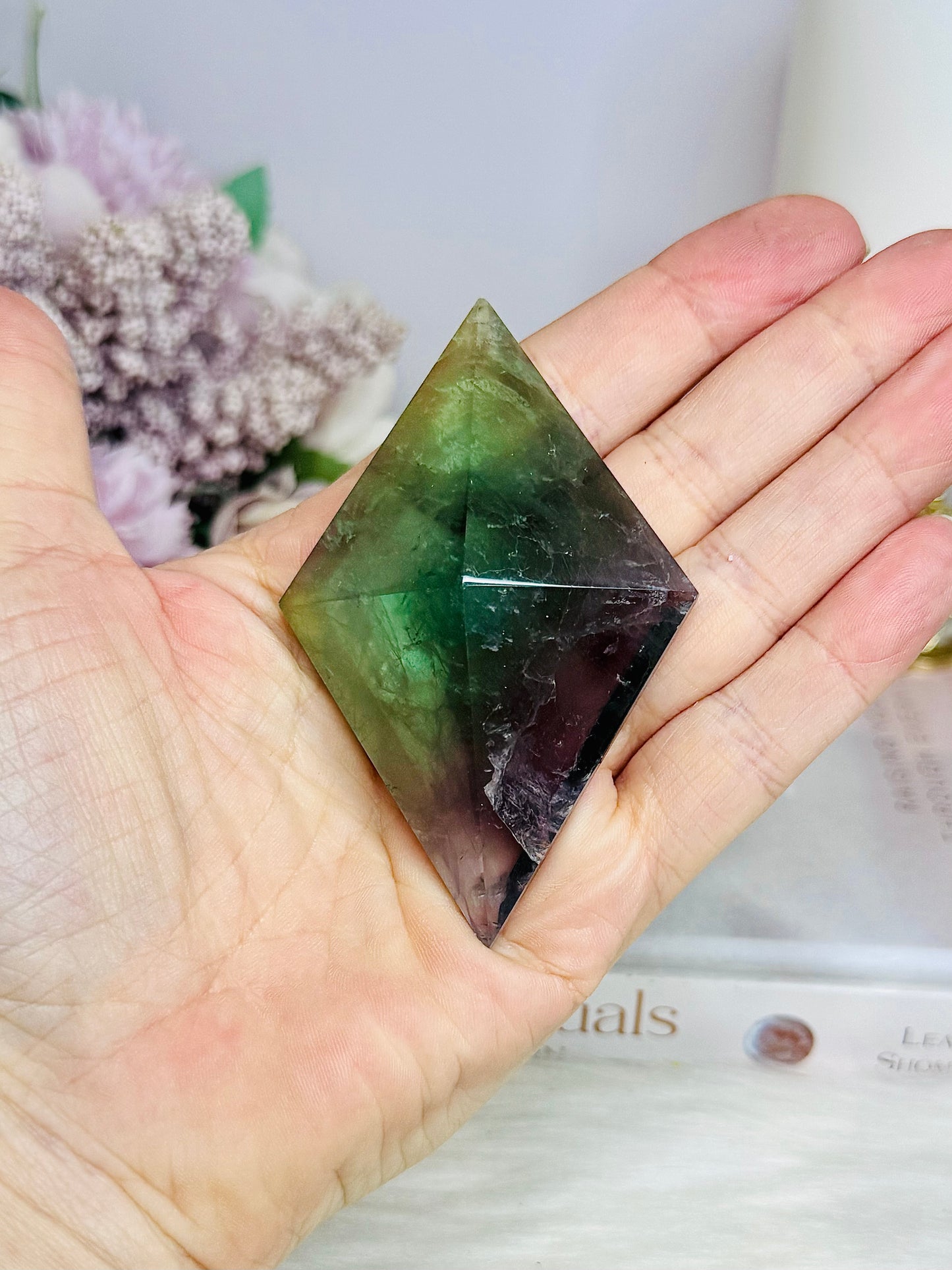 Fluorite Diamond On Stand 14cm