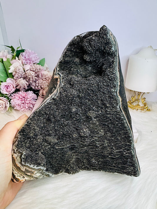 Huge High Grade Black Galaxy Amethyst Base Cut Cluster 3.23KG 21.5cm