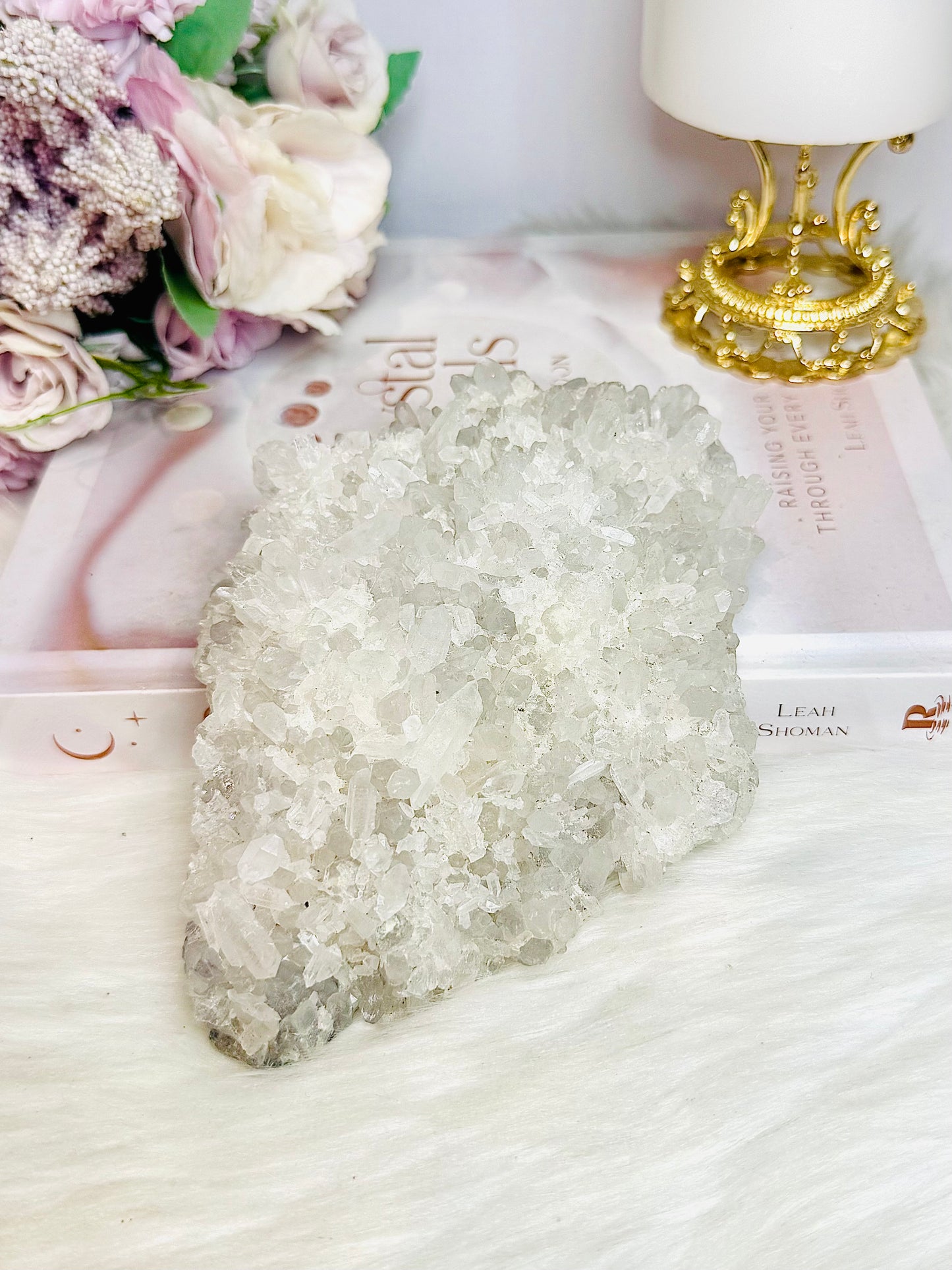 Large Clear Quartz Natural Cluster Specimen 519g