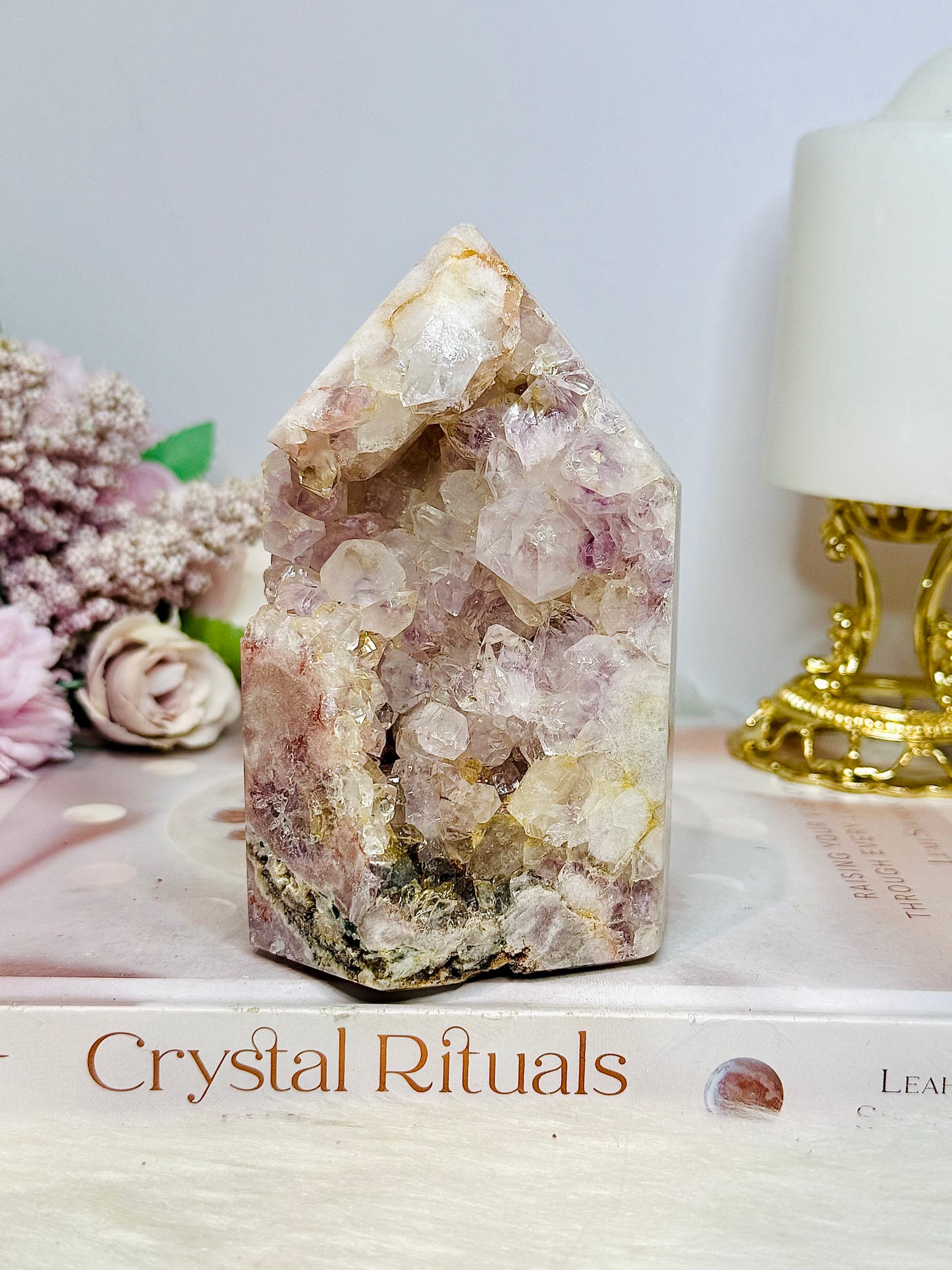 High Grade Druzy Pink Amethyst Chunky Tower 523g