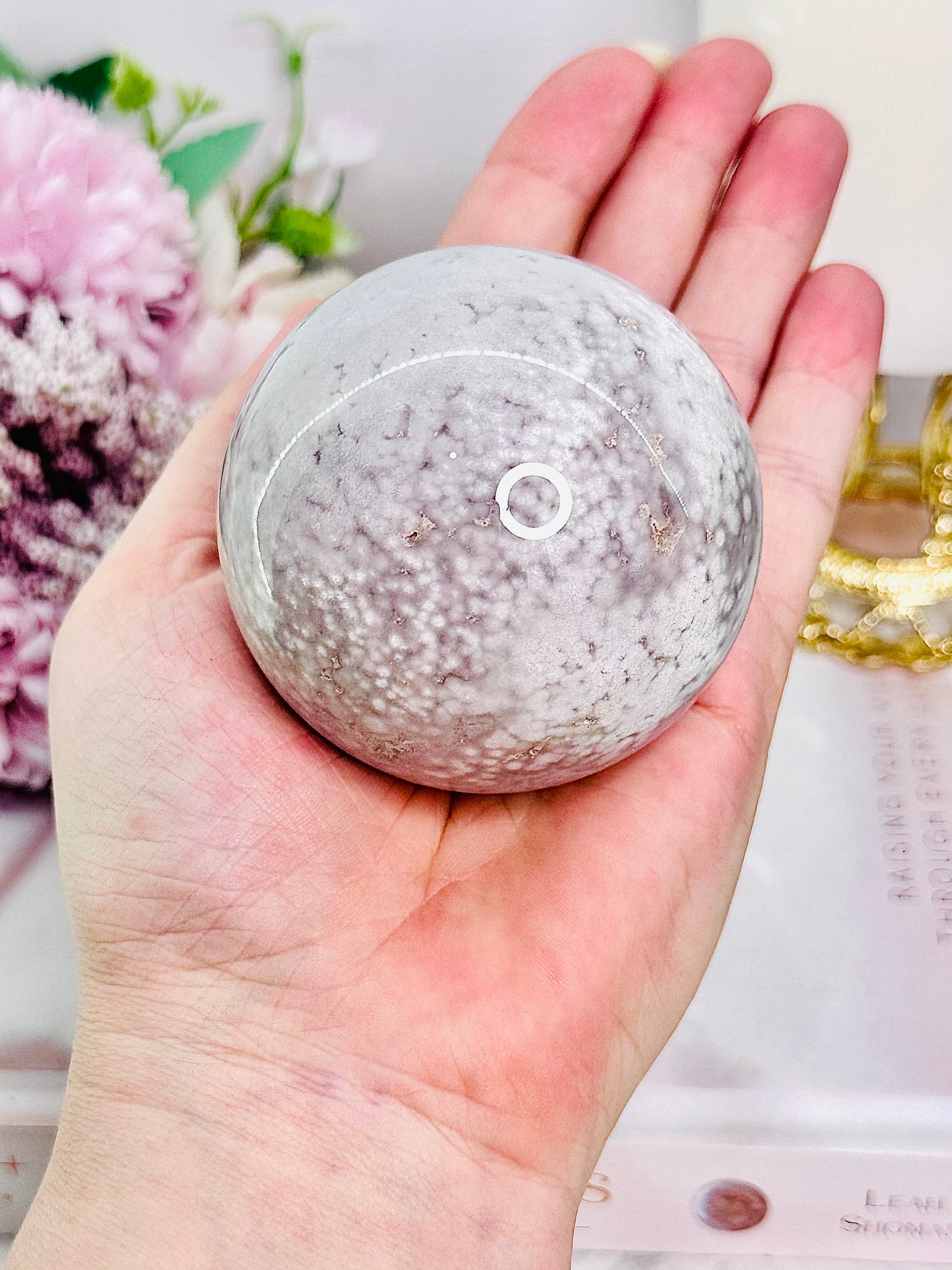Graceful & Elegant ~ 372Gram Druzy Pink Amethyst Sphere on Silver Stand From Brazil