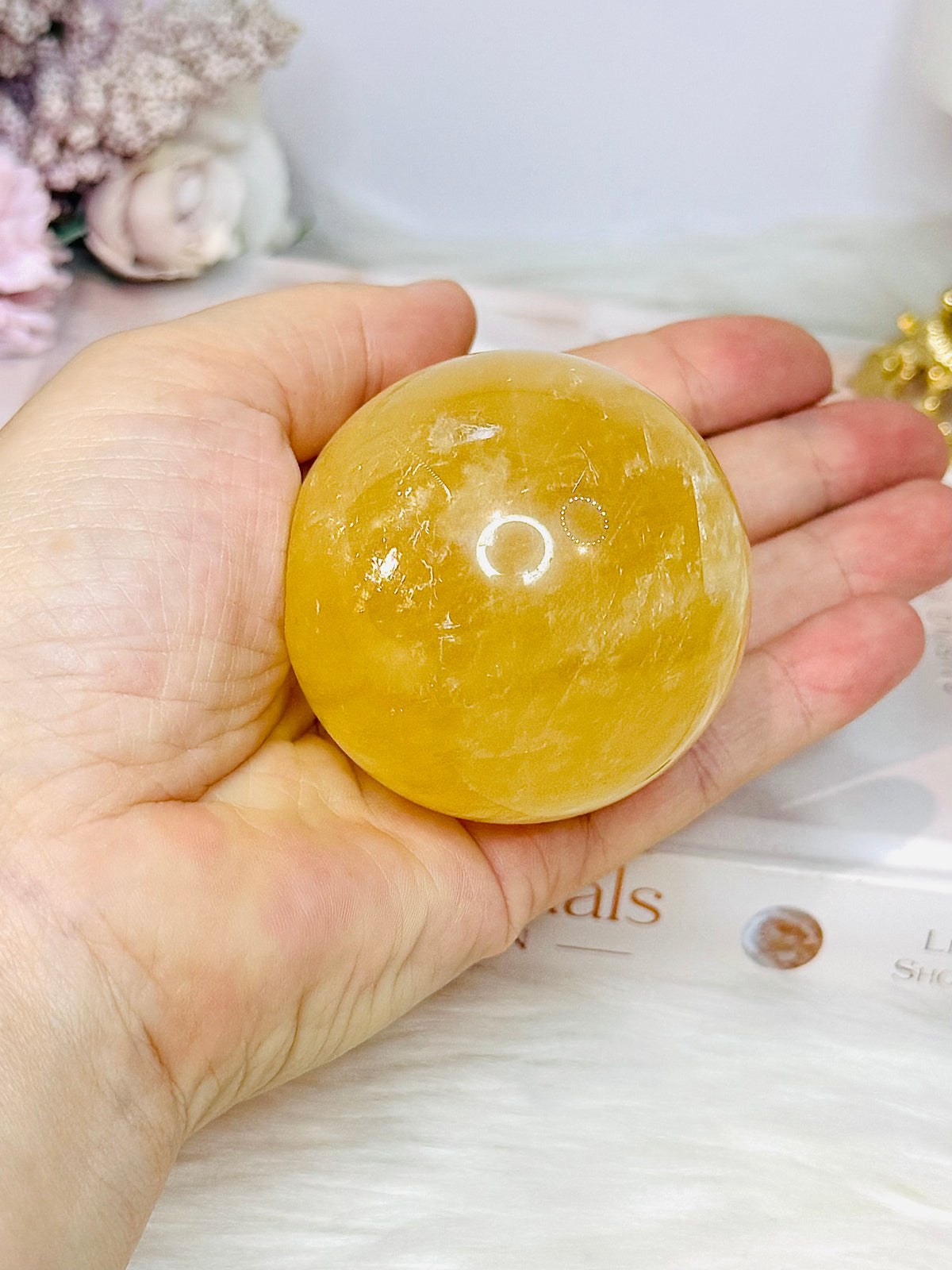 Golden Healer Quartz Sphere on Stand 248g
