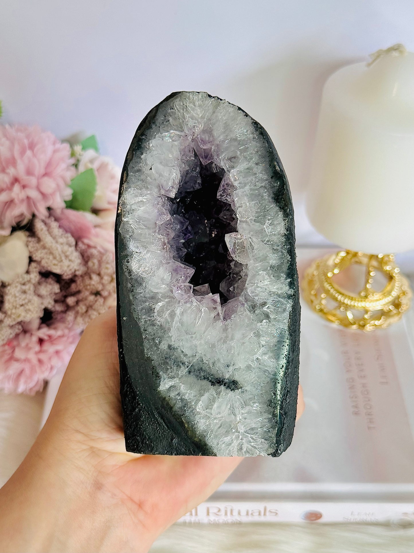 Divine Large Amethyst Cathedral | Geode From Brazil 806grams 13cm