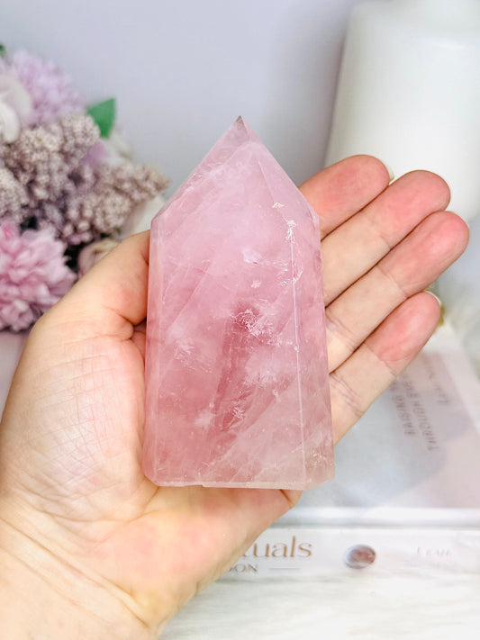 High Grade Rose Quartz Tower 329g
