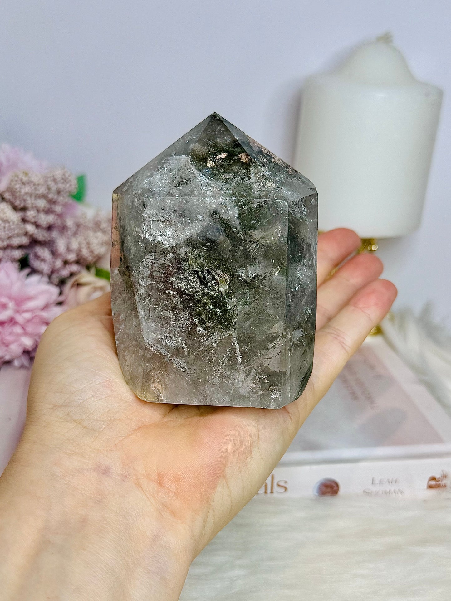 Garden Quartz | Lodolite Chunky Tower with Rainbows 563g