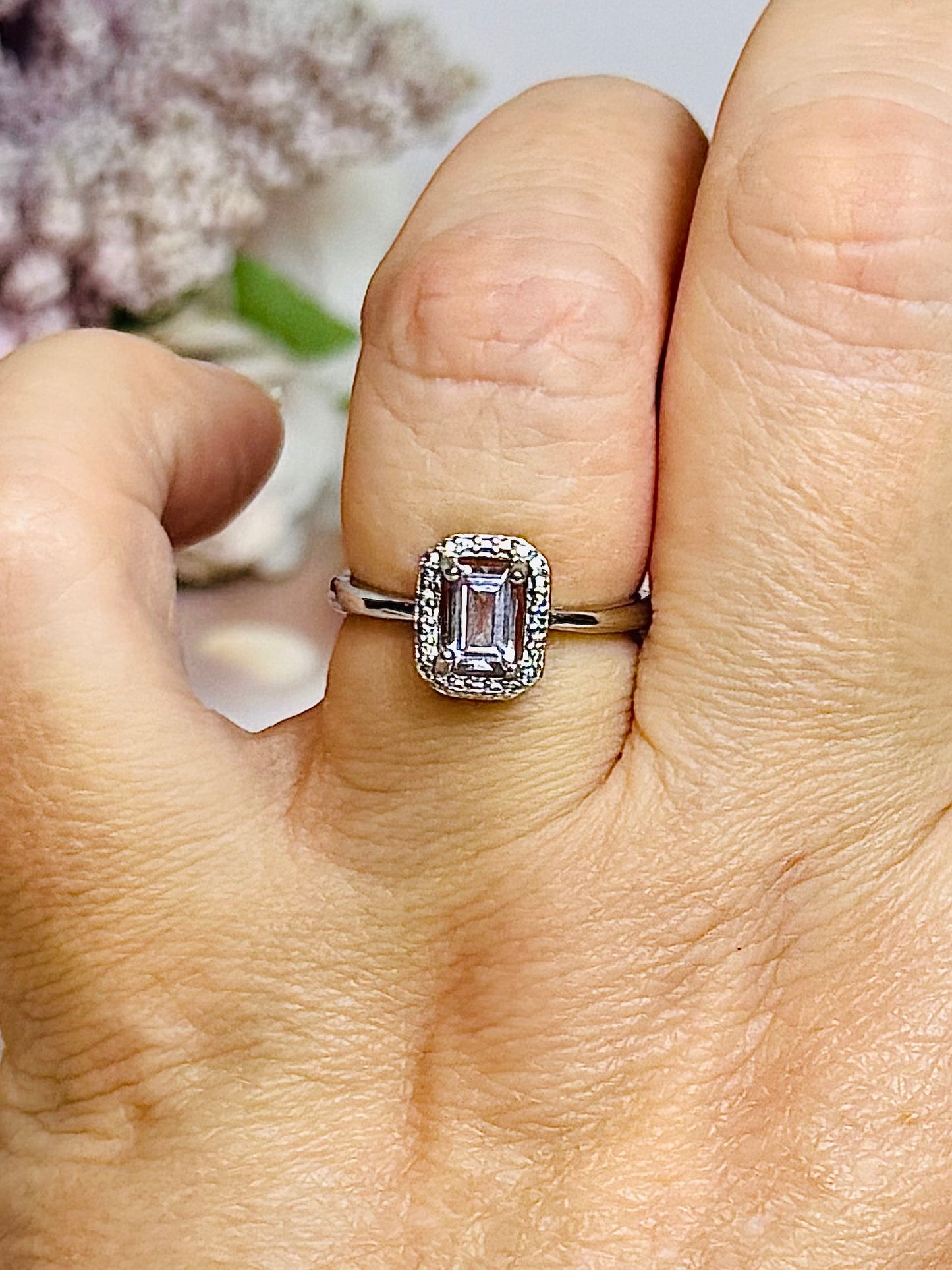 Silver Amethyst Adjustable Ring