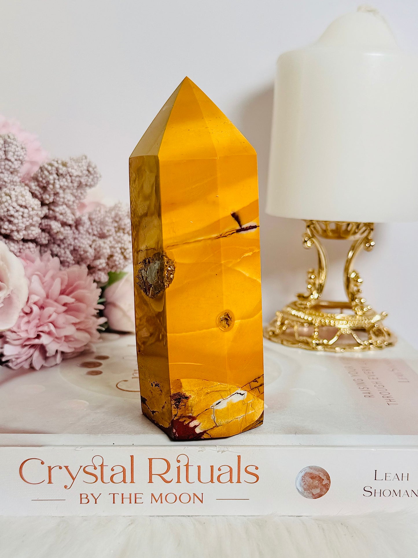 Large Chunky Mustard Mookaite Jasper Tower 12cm