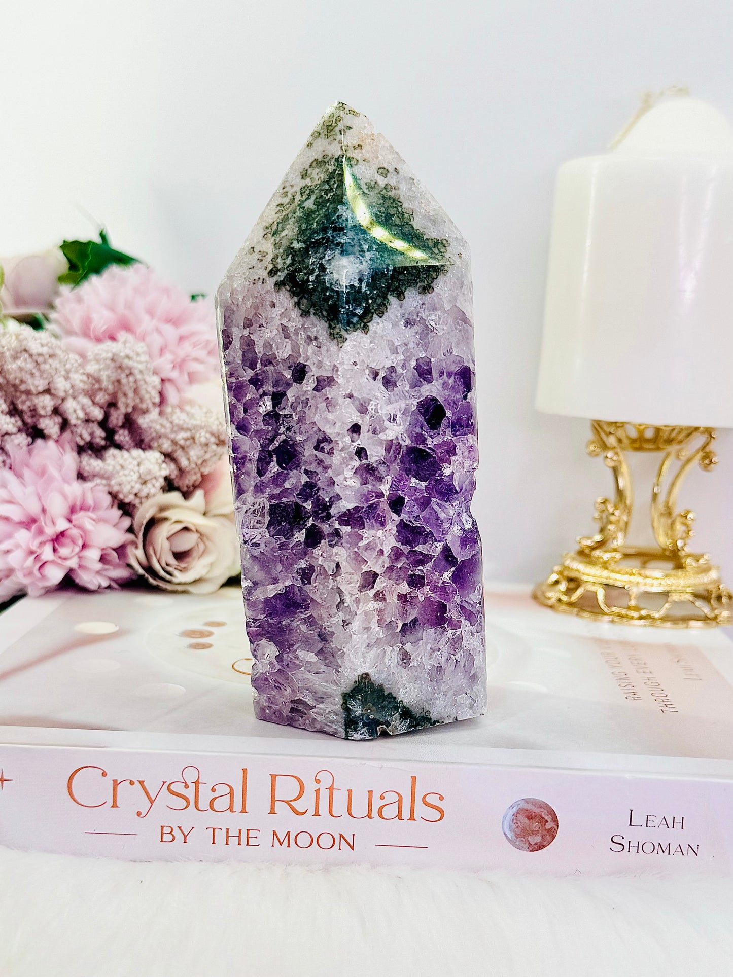 High Grade, Classy & Fabulous Large 14cm Chunky 643gram Druzy Amethyst Tower From Brazil