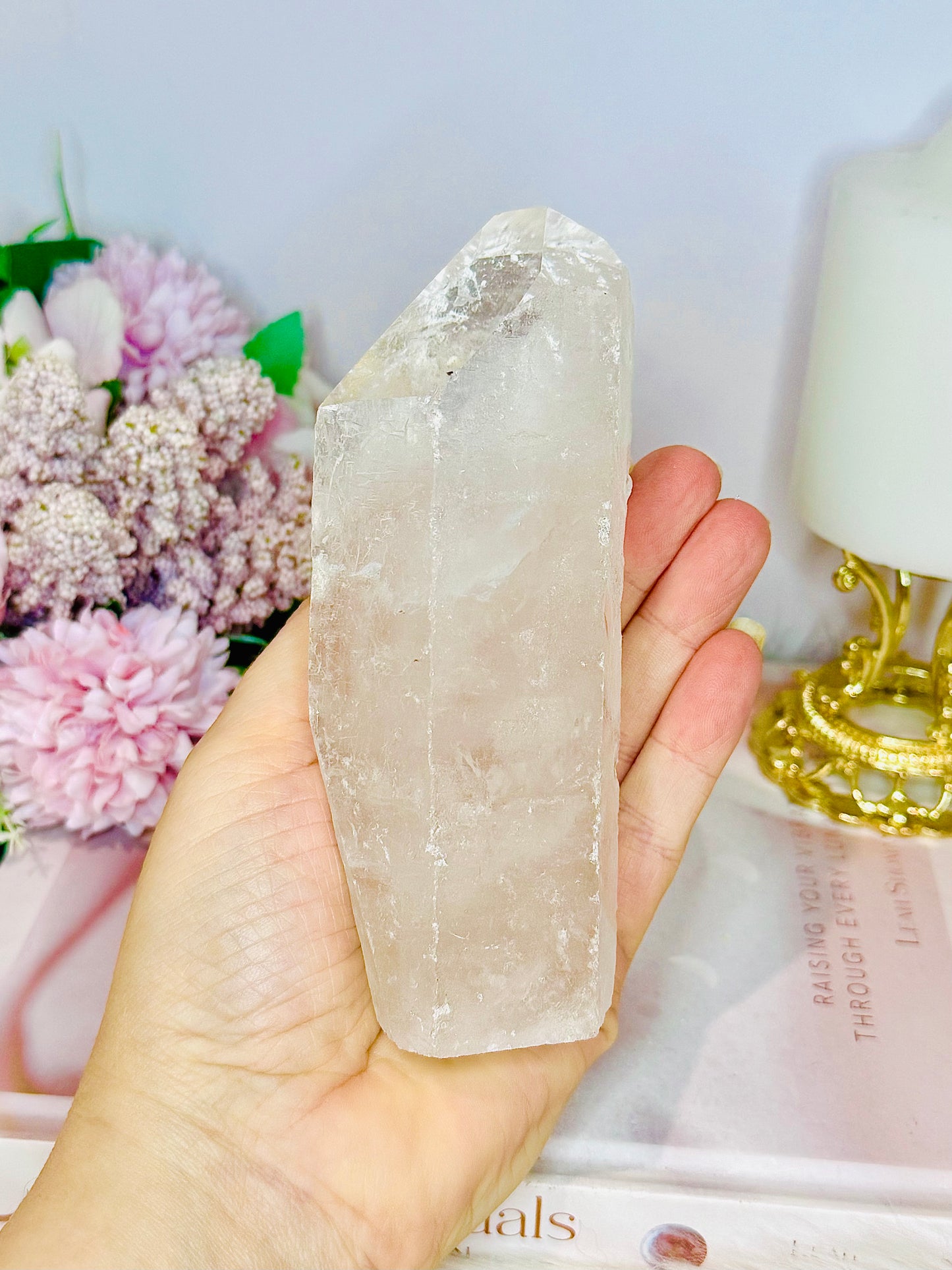 Natural Large Clear Quartz Tower From Brazil 13cm 502g