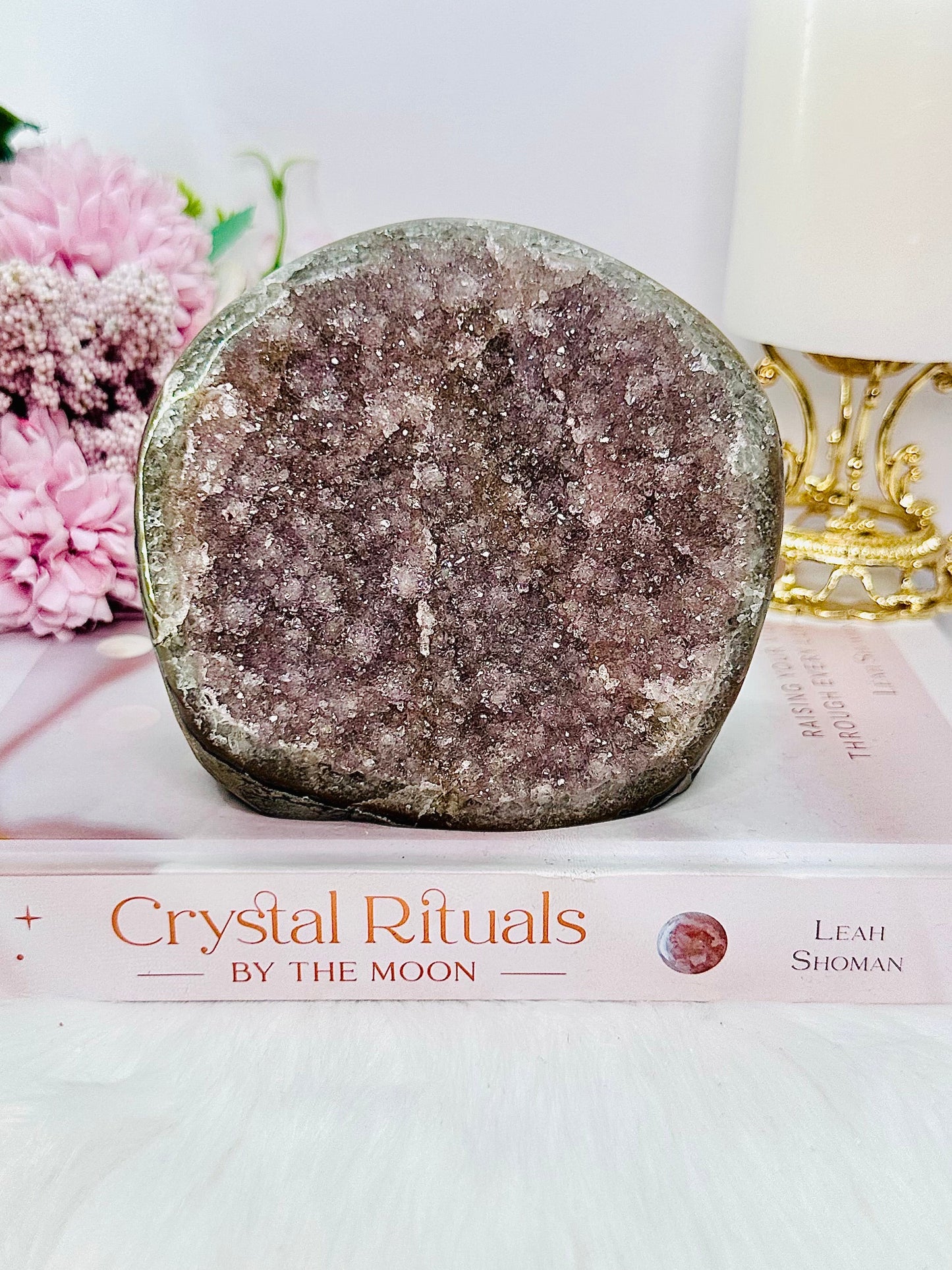 Large 998gram Galaxy Amethyst Base Cut Sugar Cluster From Uruguay