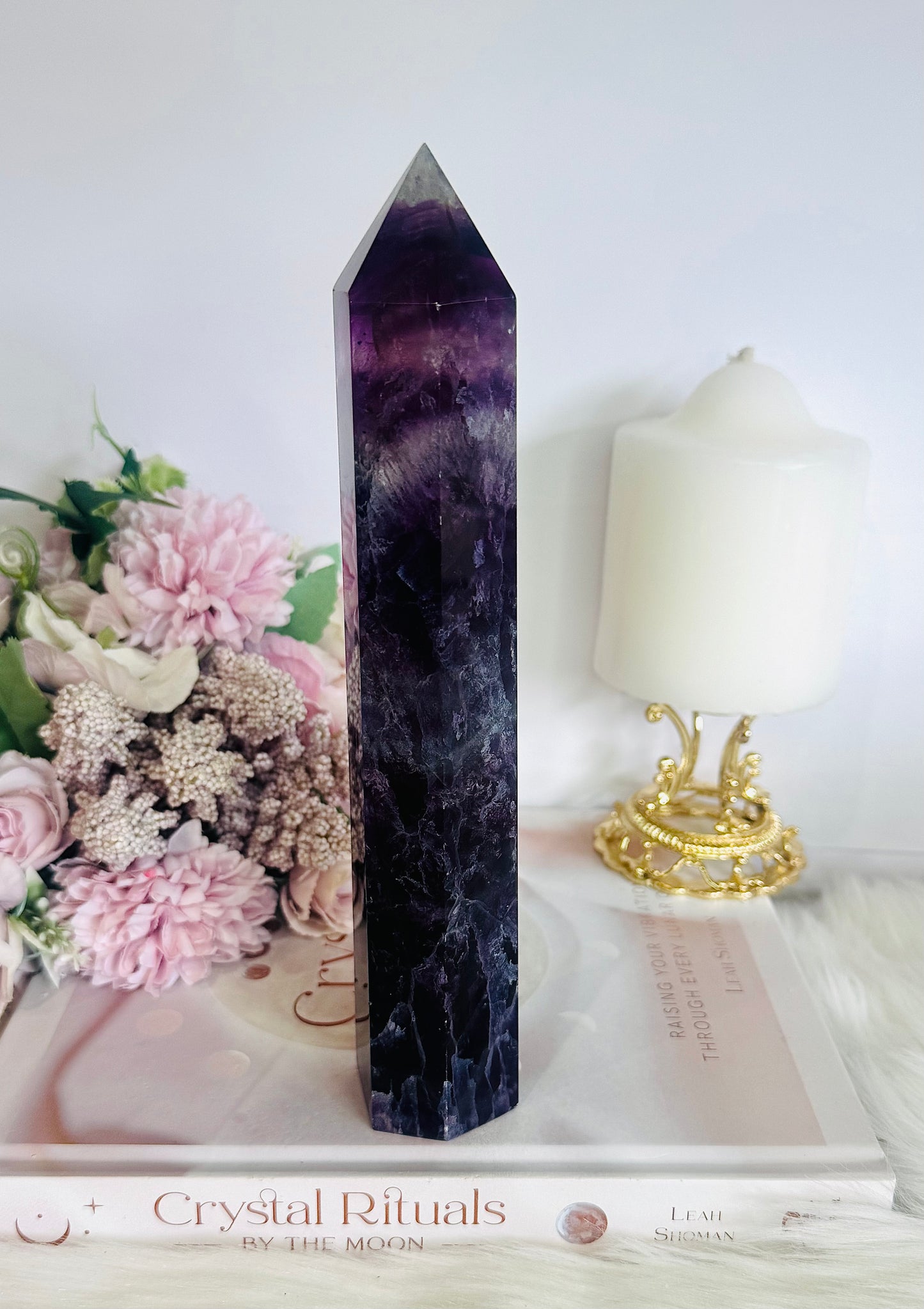 High Grade Large Chunky 21.5cm Fluorite Tower | Generator