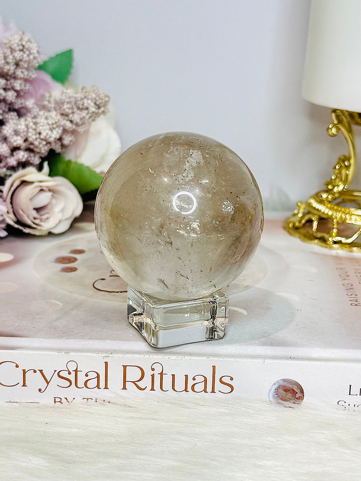 Smokey Quartz Sphere On Stand 242g